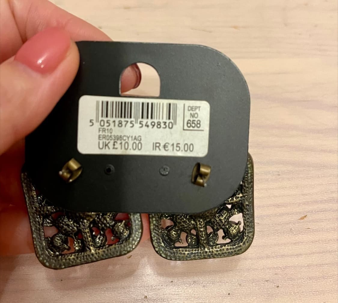 TOPSHOP 탑샵 빈티지 무드 진주 큐빅 귀걸이/미착용 상품이미지4