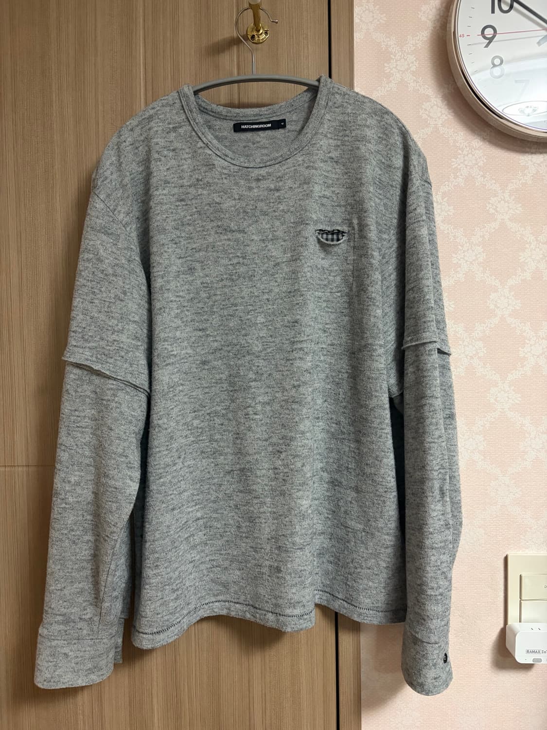 해칭룸 layer cuffs tee 그레이 4사이즈 상품이미지1