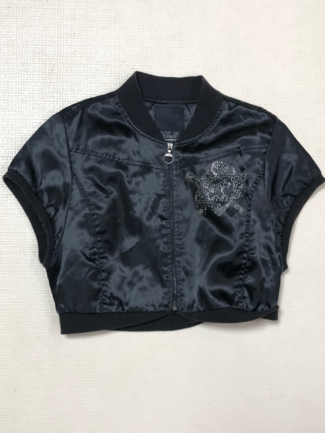빈티지 mlb 블랙 스컬 크롭 점퍼 상품이미지10