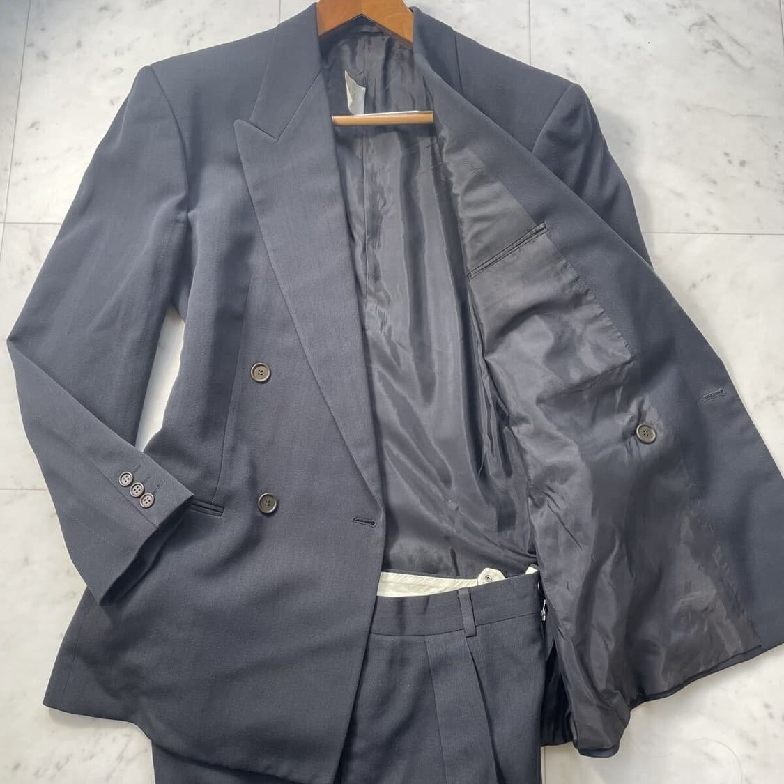 조르지오 아르마니 블랙라벨 차콜그레이 셋업 수트 더블수트 드라이완 50사 상품이미지1