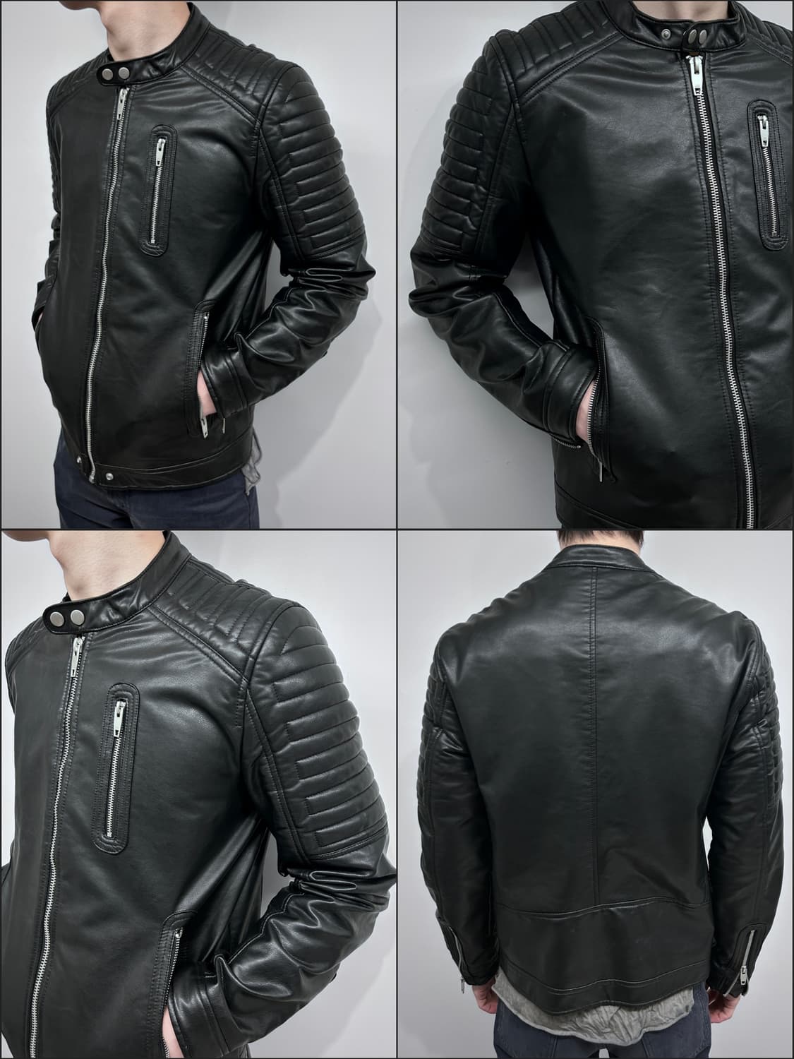 자라 퀼티드 판넬 레더 자켓 상품이미지1