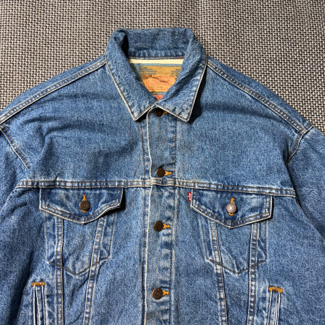 80s USA 리바이스 나바호 블랭킷 데님 트러커 (old-8530) 상품이미지2