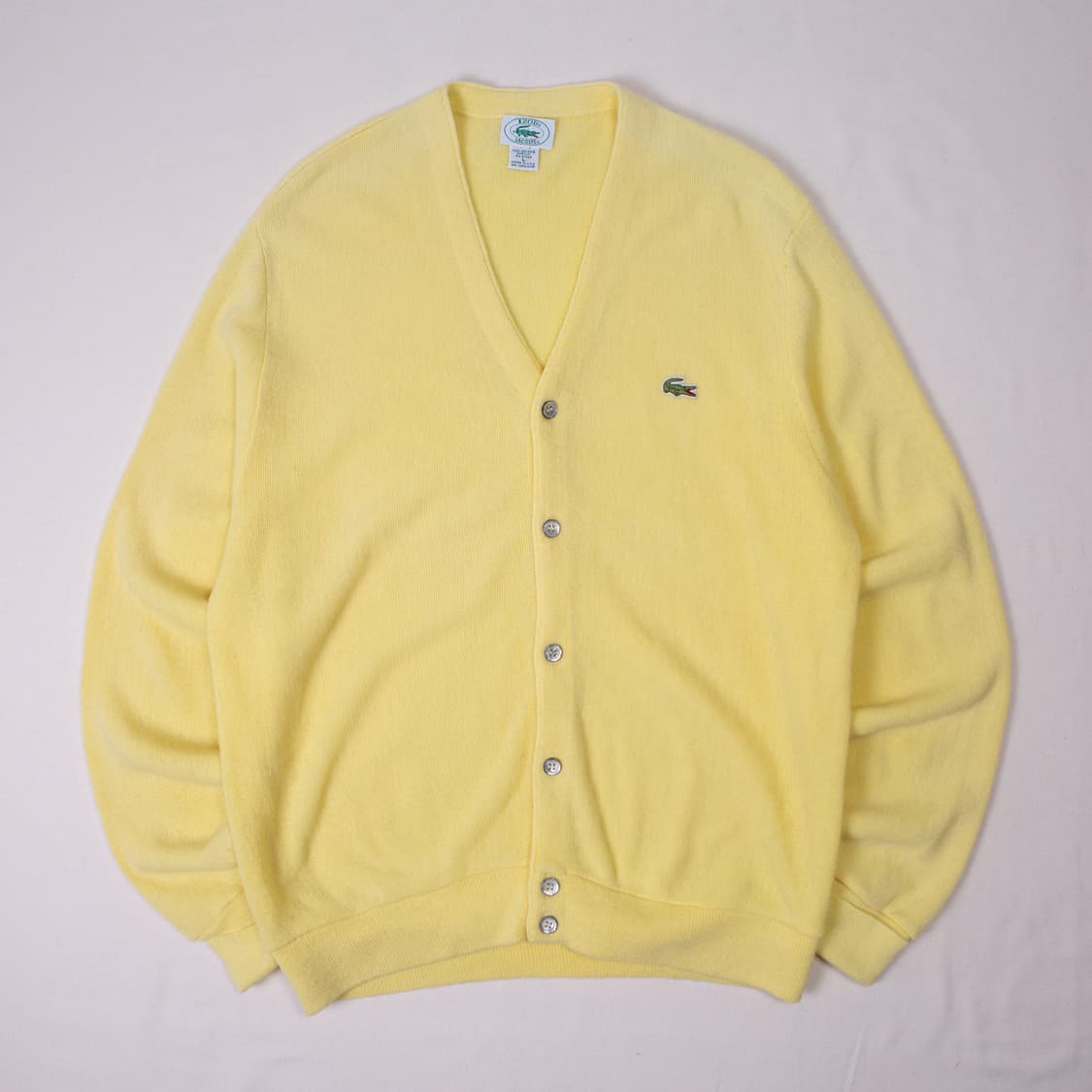 70s IZOD 라코스테 아크릴 가디건 옐로우 상품이미지2
