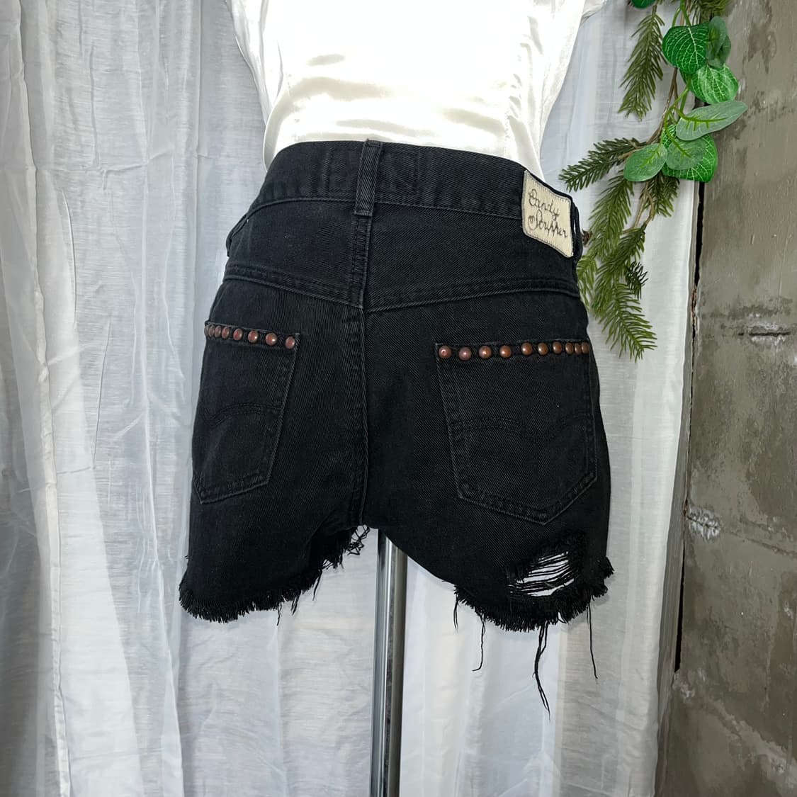 고스펑크 데미지 데님 숏팬츠 상품이미지4