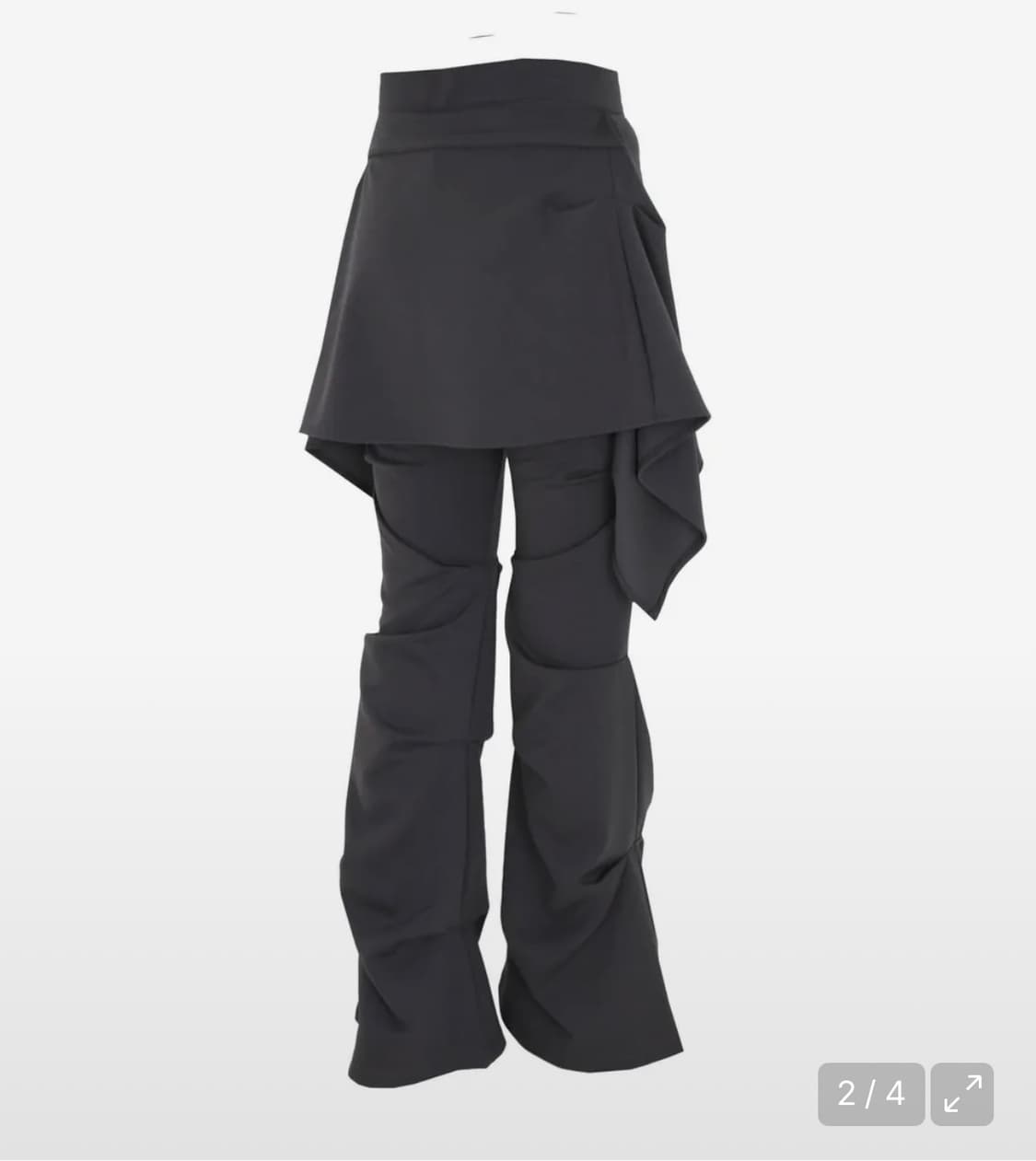 오호스 wrap over tuck pants 차콜 상품이미지2