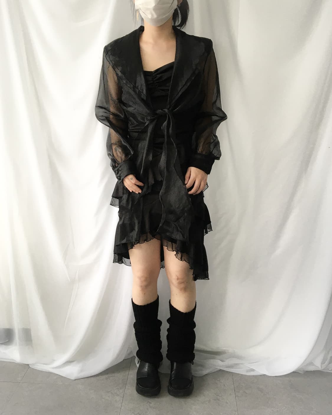 Organza tied cardigan 상품이미지4