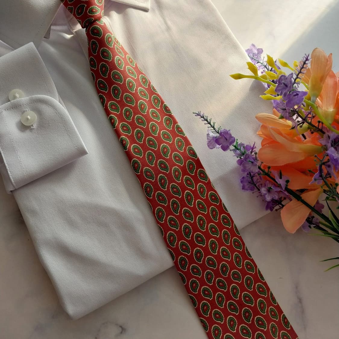 니나리치 실크 레드 페이즐리 넥타이 9cm A+등급 K1315
 상품이미지8