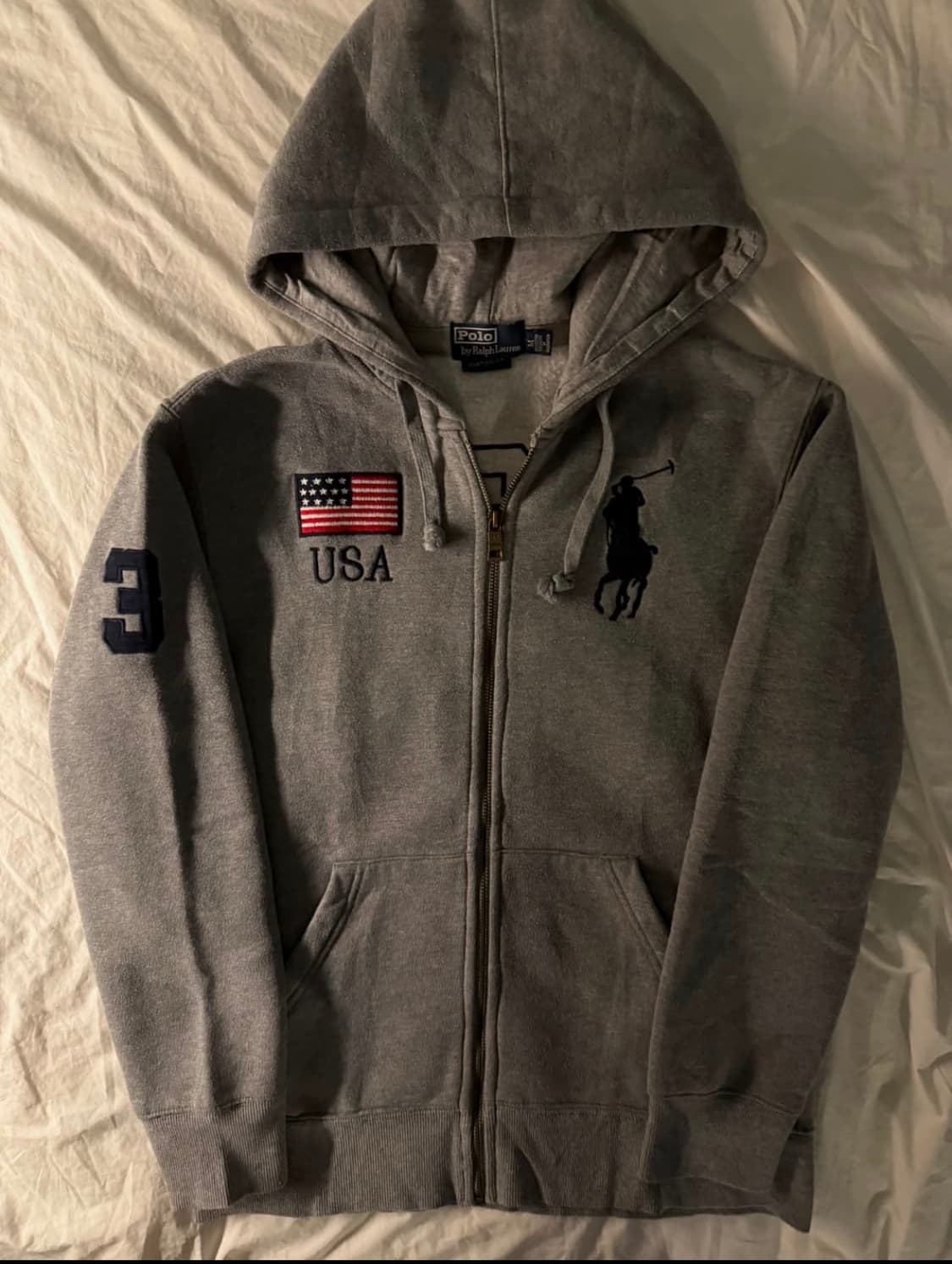폴로 성조기 후드집업 그레이 M 구해요..ㅠㅠ 상품이미지1