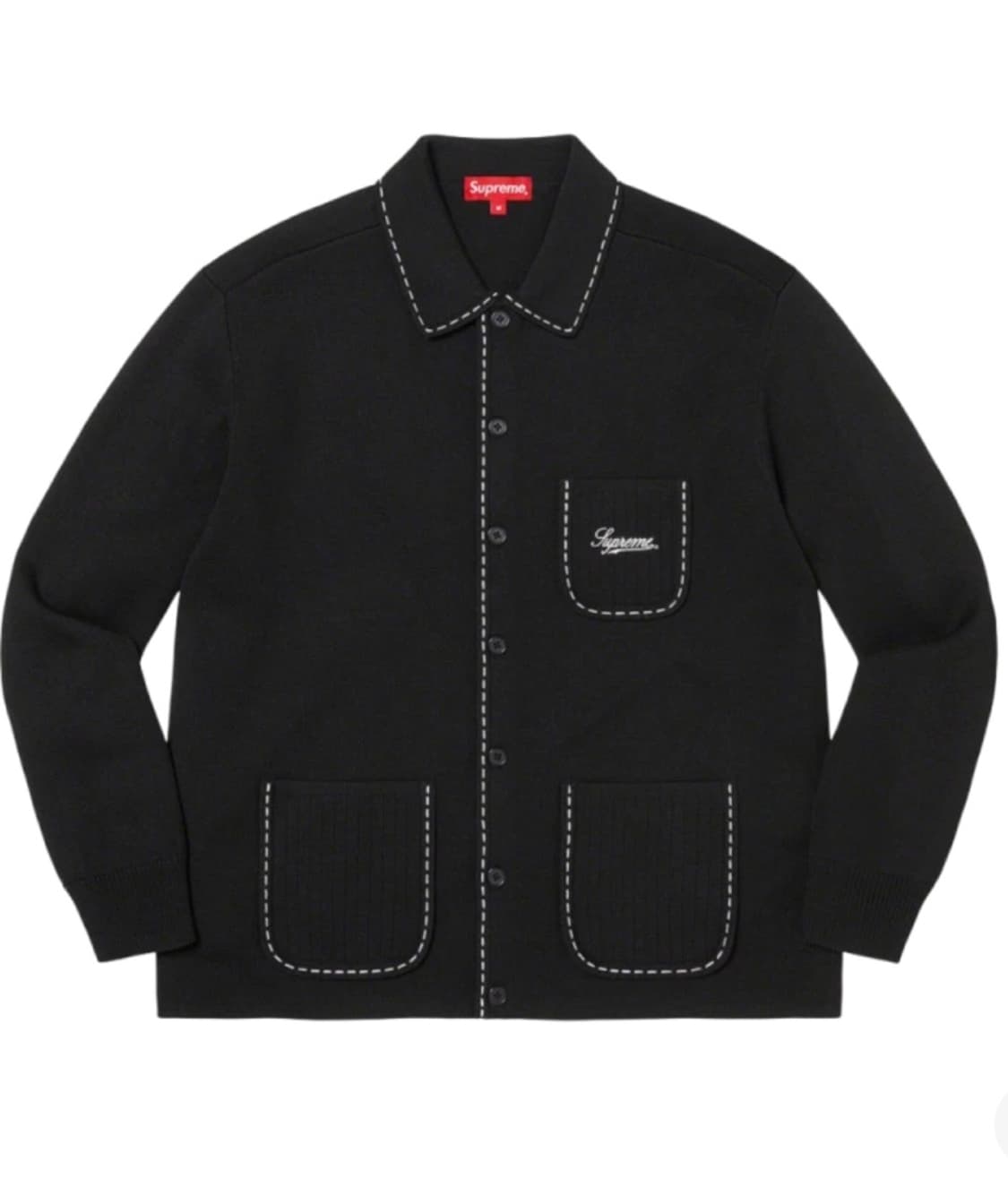 Supreme 스티치 가디건 블랙 상품이미지1