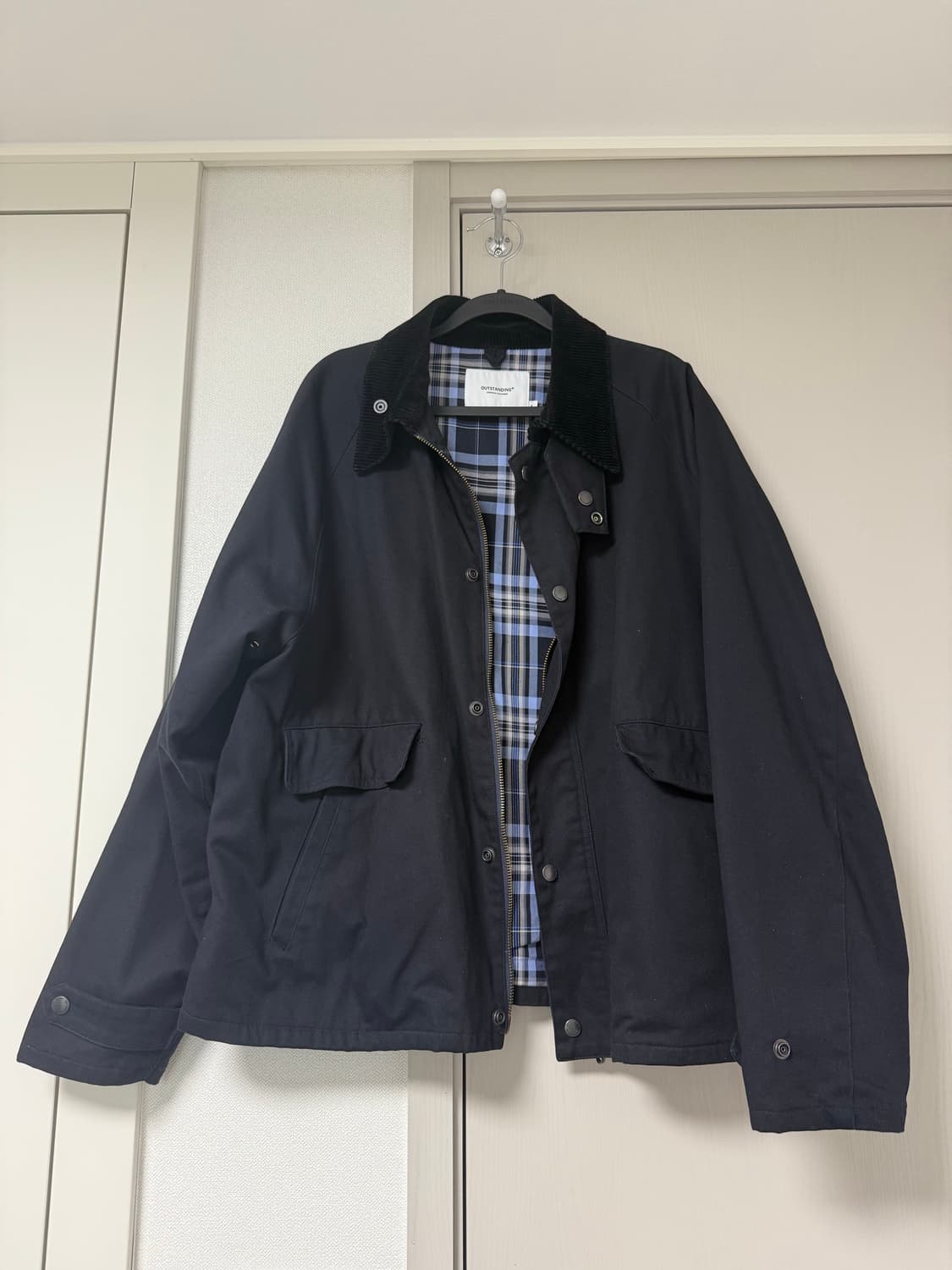 Outstanding WHITE LABEL 블랙 헤링턴 자켓 상품이미지1