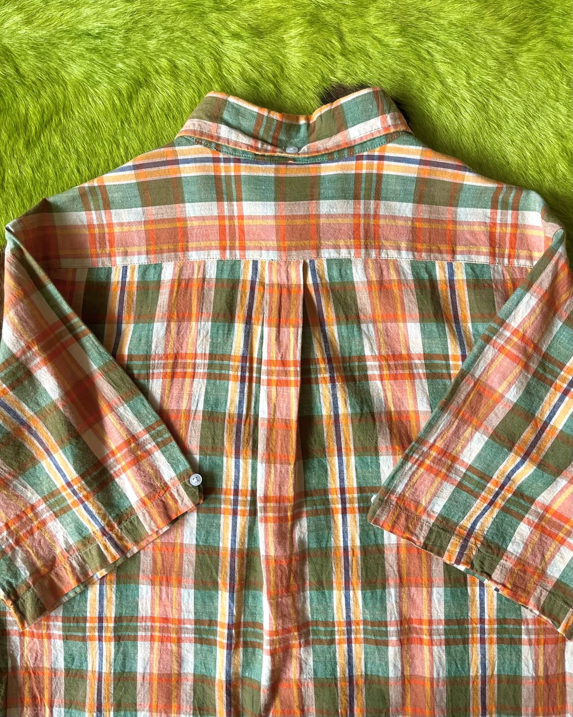Old BEAMS Japan Half Button Check Shirt 상품이미지8