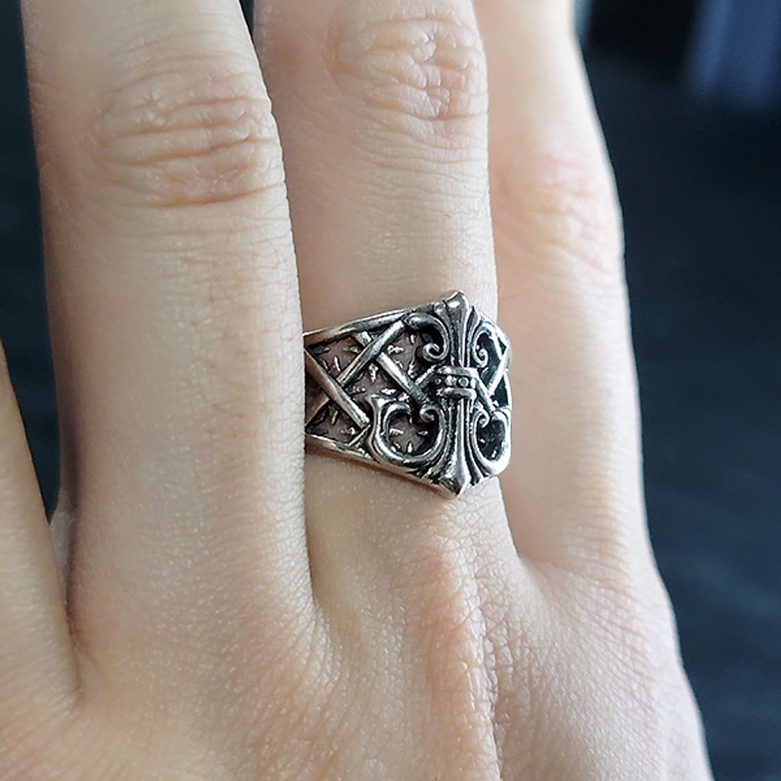 Spearin 실버 남자 엔틱 빈티지 명품 고딕 십자 창 반지 상품이미지8