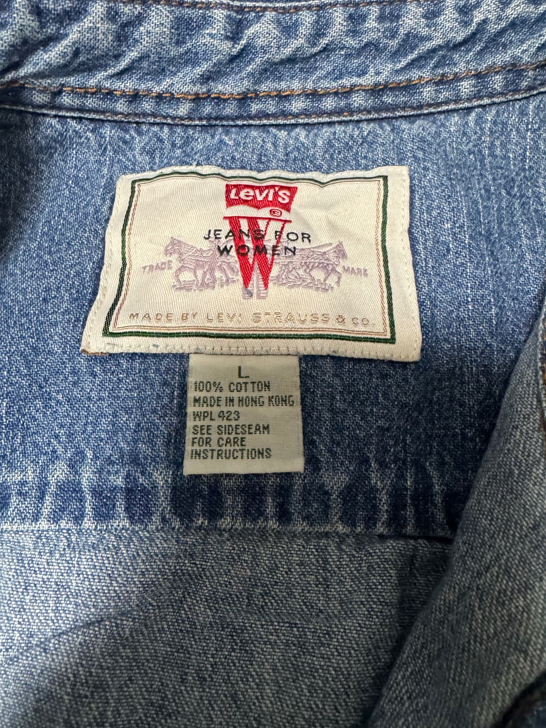 정품 90s 빈티지 리바이스 청남방 데님셔츠 L 상품이미지4