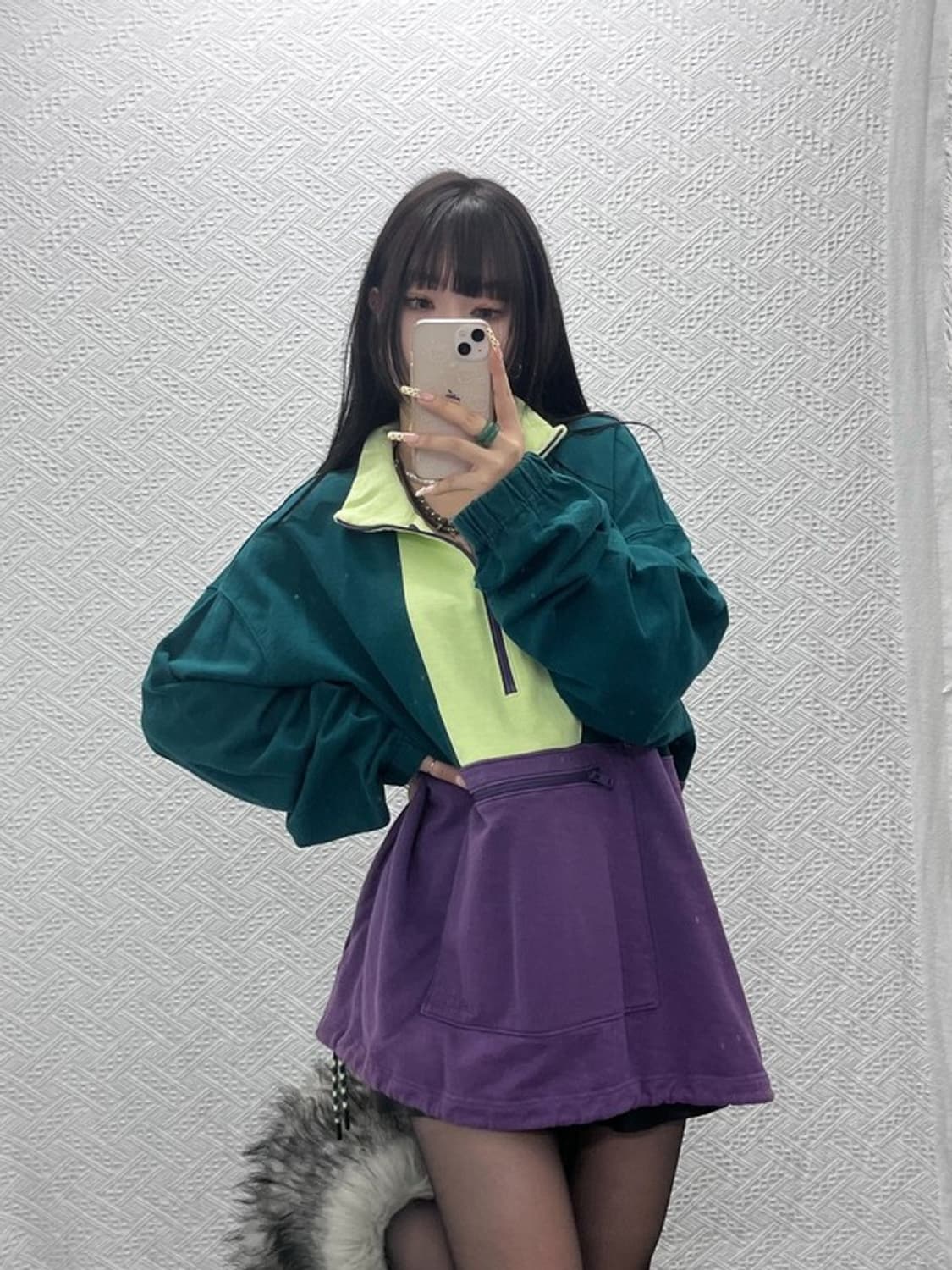 리바이스 레트로 컬러블럭 오버사이즈 반집업 맨투맨 XL C09914 상품이미지1