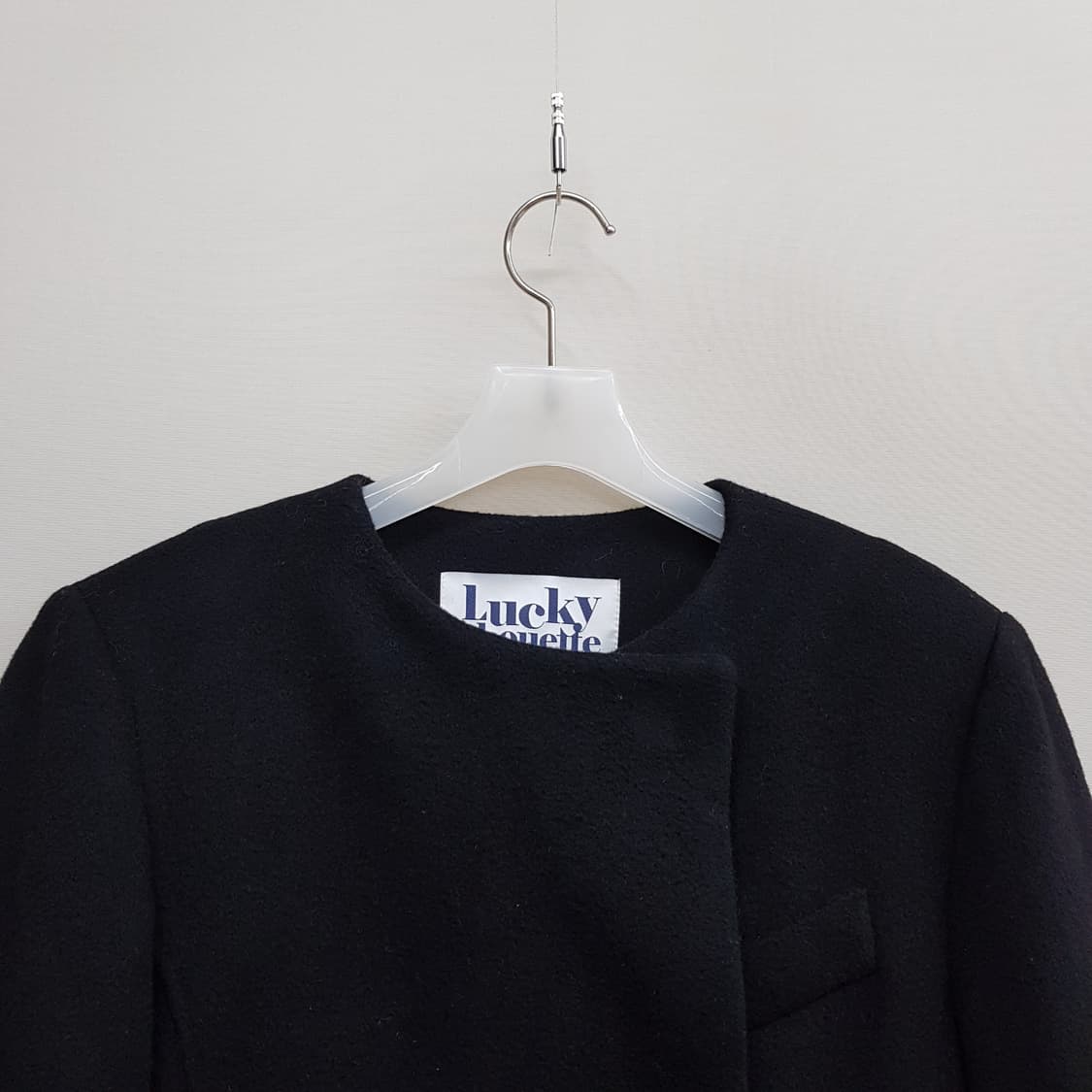 럭키슈에뜨 2022 라운드넥 캐시미어 롱코트 36사이즈 상품이미지2