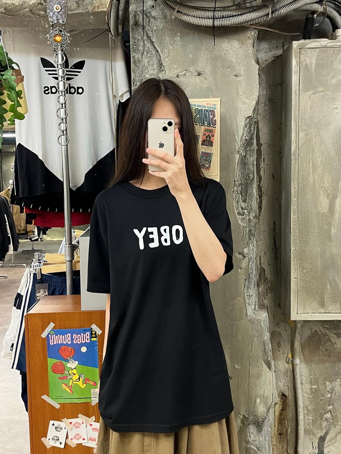 오베이 반팔티 블랙 M #csz417 상품이미지2