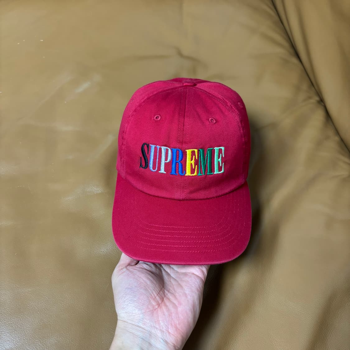Supreme 슈프림 멀티 컬러 로고 레드 6패널 볼캡 모자 (Red) 상품이미지2