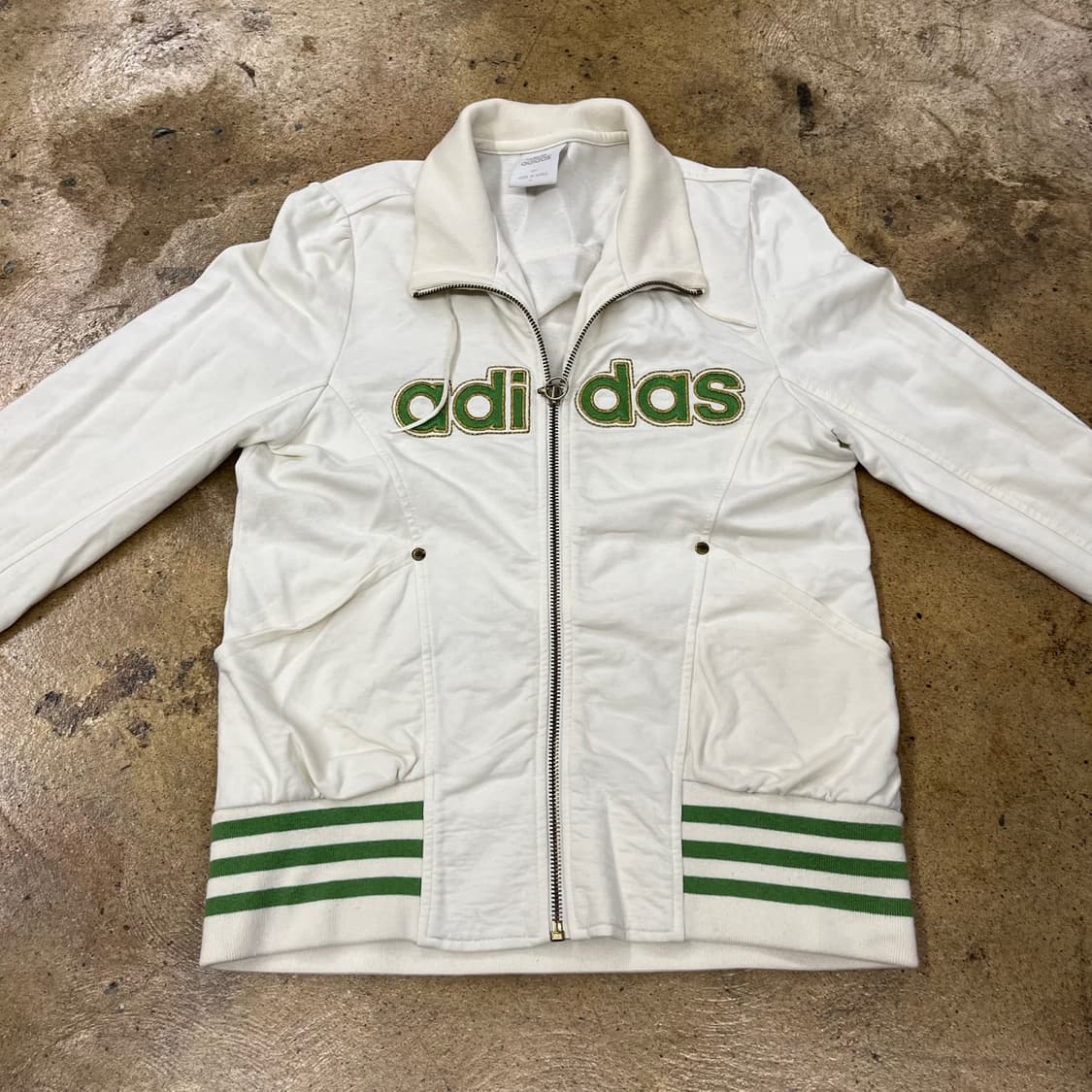 아디다스 흰초 화이트 그린 져지 트랙탑 85 상품이미지3