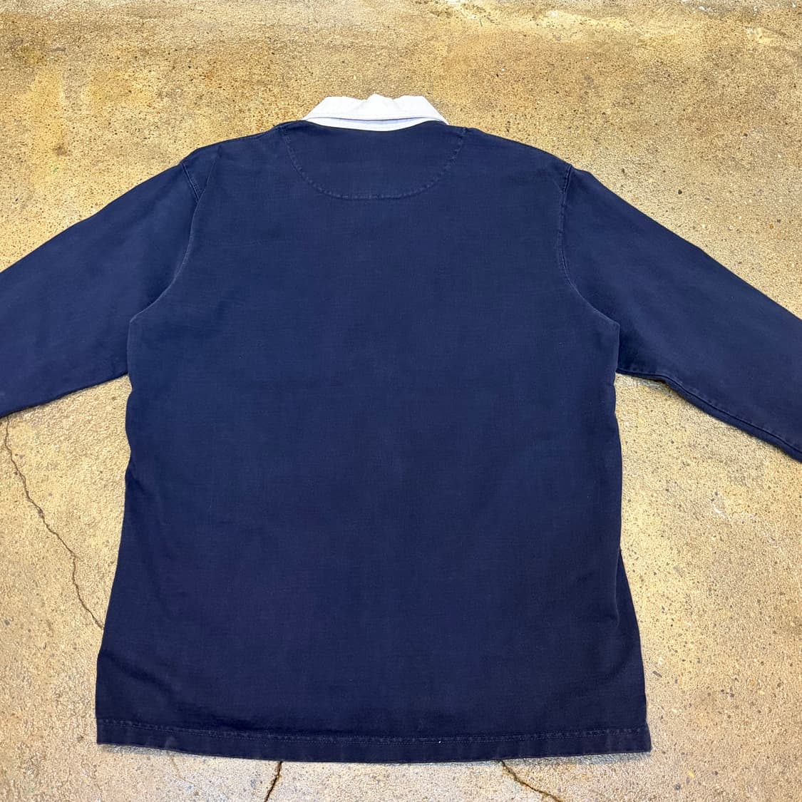 미국 빈티지 소노마 헤비코튼 스트라이프 배색 럭비티 상품이미지5