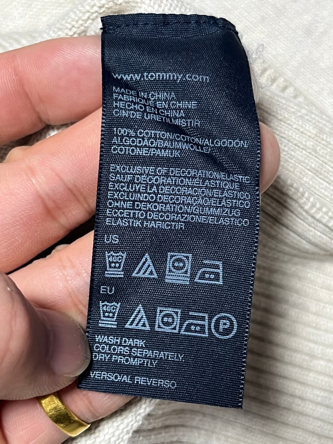 공용 타미힐피거 스트라이프 반집업 니트 스웨터 M 상품이미지8