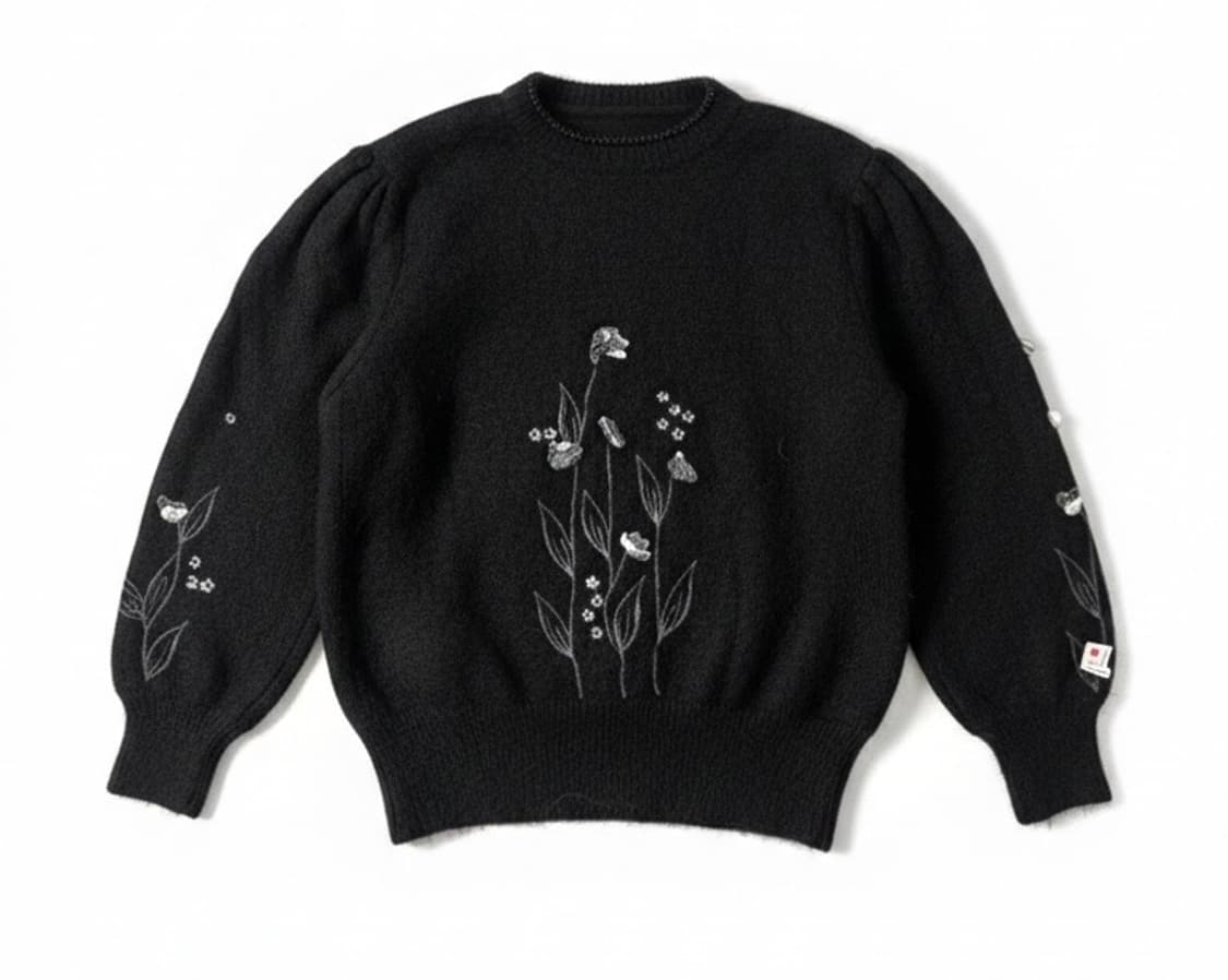 모헤어 70% 입체 플라워 비즈 가디건  상품이미지2