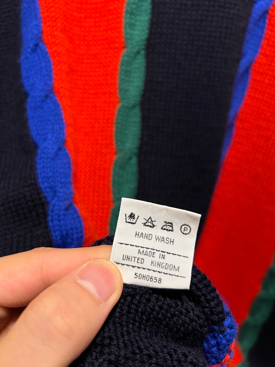 [S]90's Aquascutom 아쿠아스큐텀 영국제 멀티컬러 울 니트 상품이미지4
