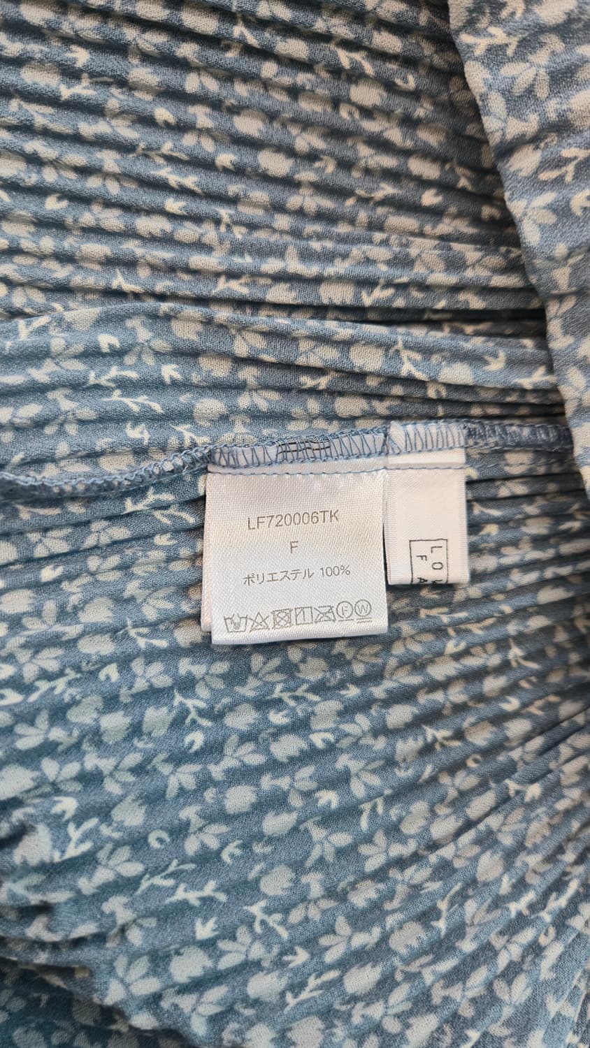 로리즈팜 잔꽃 플리츠 셔츠 롱 원피스 F 블루 오픈카라 반팔 상품이미지4