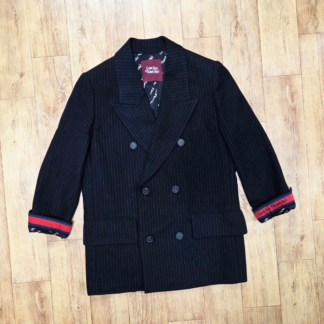 럭키마르쉐(LUCKY MARCHE) 오버사이즈 더블 울자켓 프리 새상품  상품이미지1