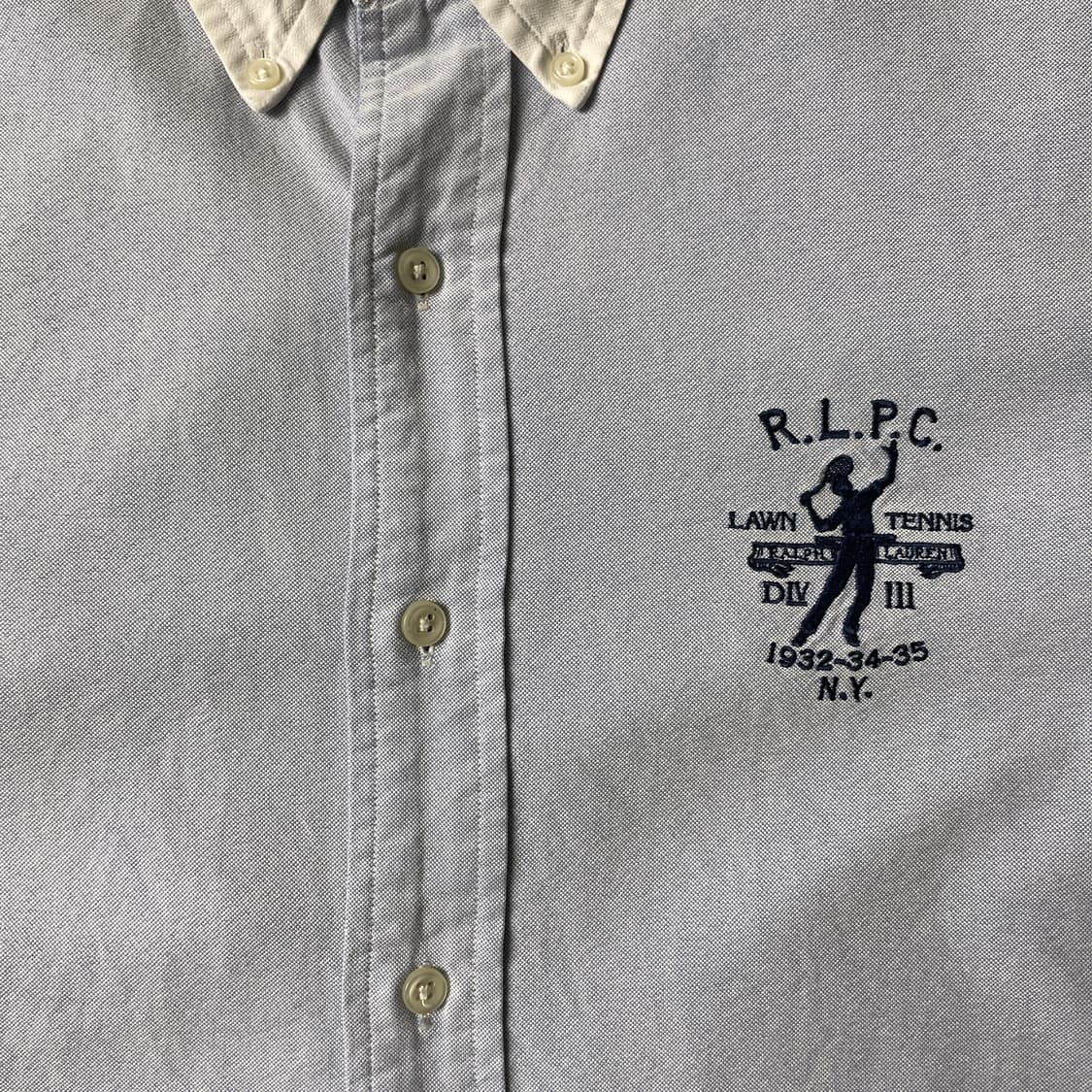 RALPH LAUREN 랄프로렌 빈티지 라이트블루 배색칼라 코튼셔츠 상품이미지3