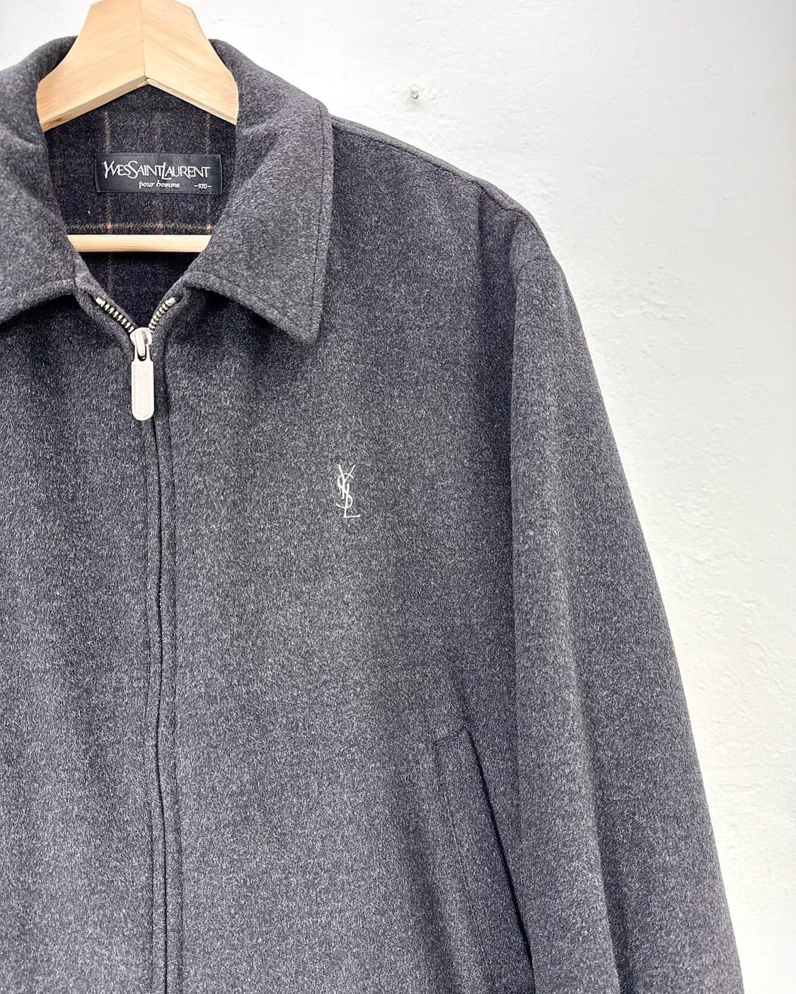 이브 생로랑 뿌르 옴므 다크 그레이 을 블루종 자켓 상품이미지4