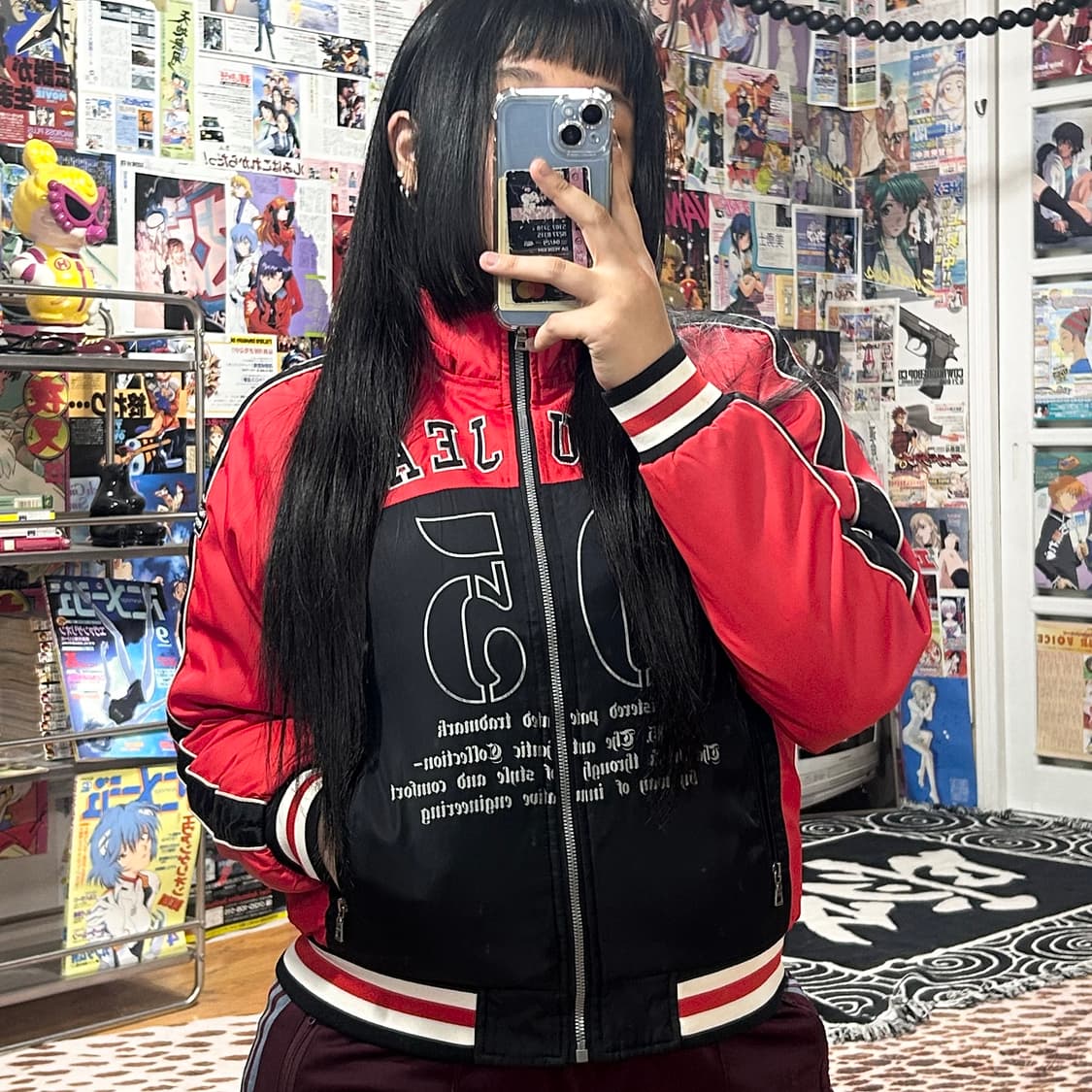 후부 올드스쿨 블랙앤레드 덕다운 레이싱 패딩 상품이미지1