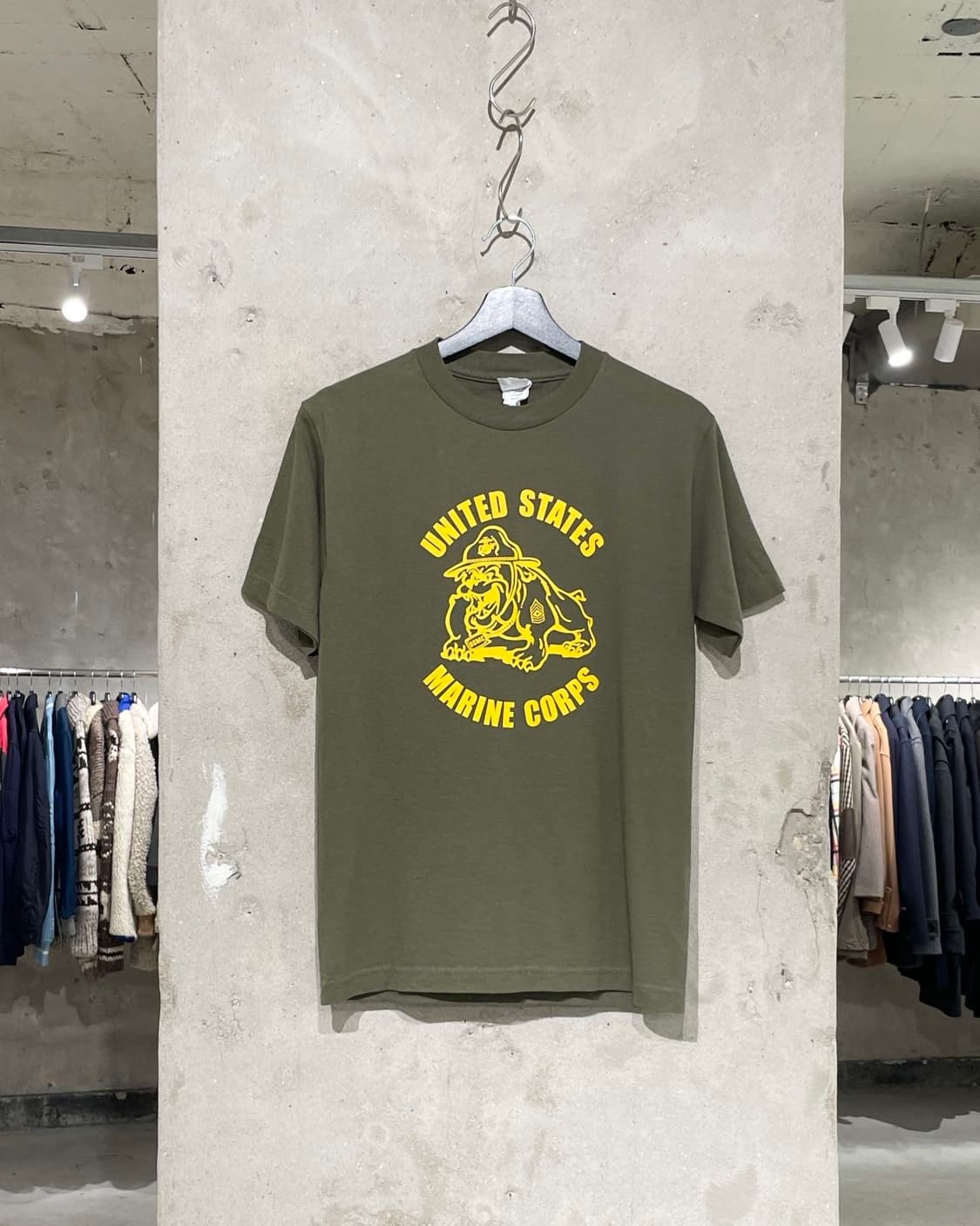 usmc 카키 불독 그래픽 코튼 하프티 상품이미지1