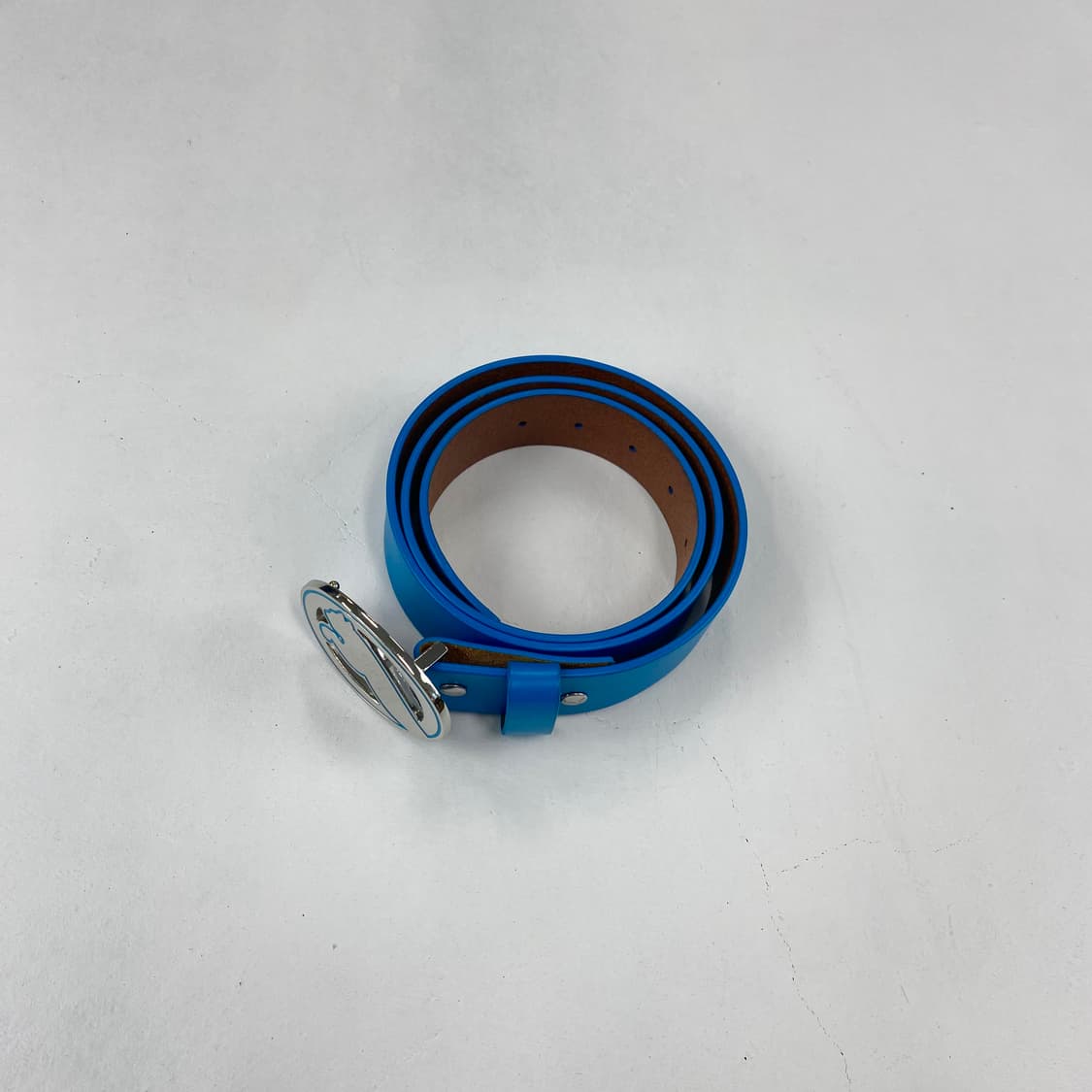 퓨마 Y2K 버클 블루 레더 벨트 상품이미지2