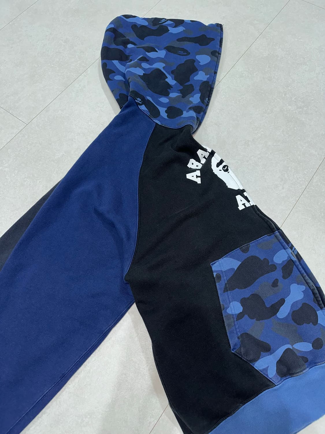 베이프 컬러 카모 릴렉스드 핏 후드집업 네이비 3xl 상품이미지3