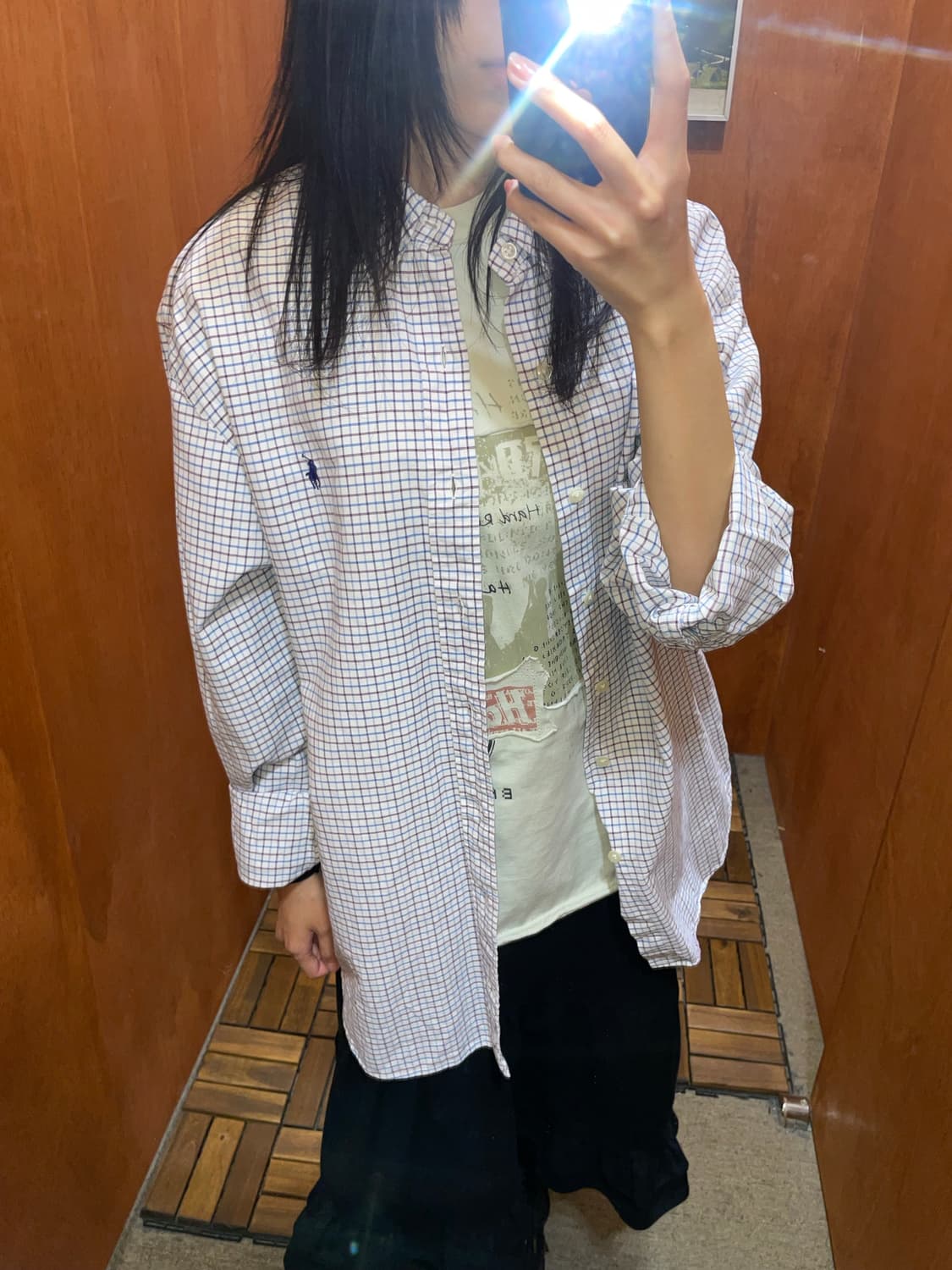 (L) POLO 폴로 랄프로렌 체크 셔츠 슬림핏 상품이미지1