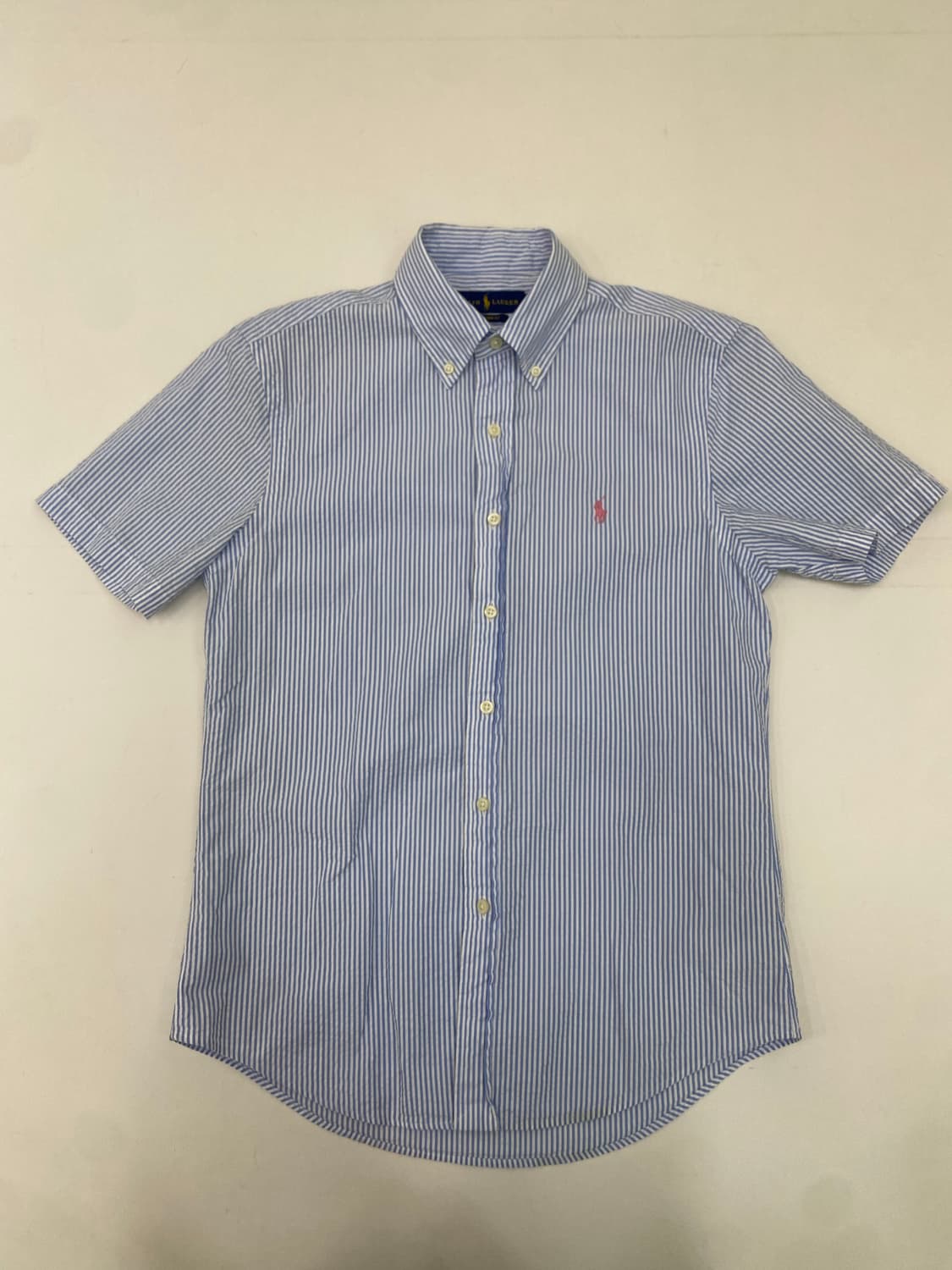 폴로 랄프로렌 시어서커 스트라이프 반팔 셔츠 S 상품이미지1