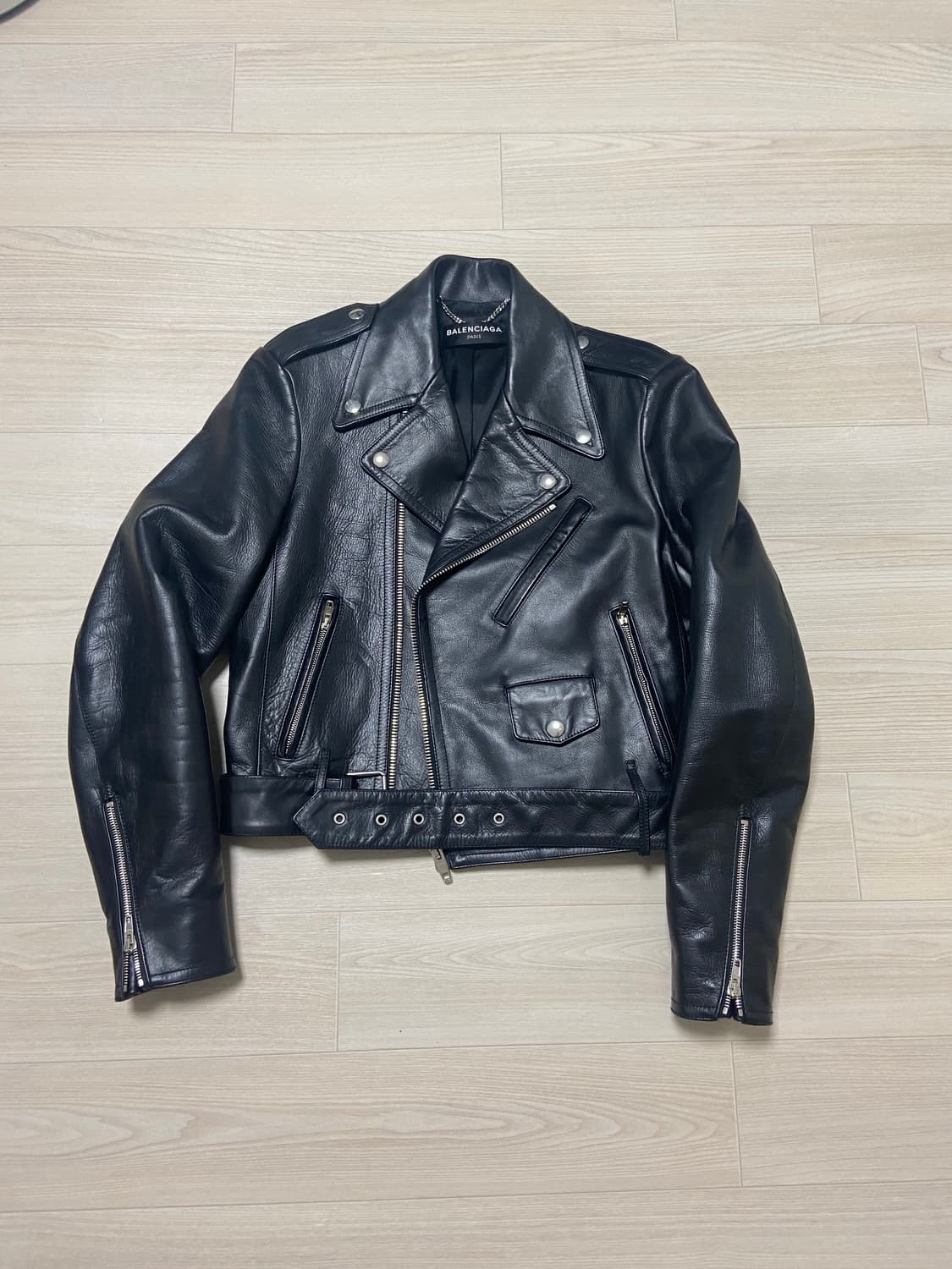 48 발렌시아가 fw16 크롭 레더 가죽 라이더 자켓 상품이미지1