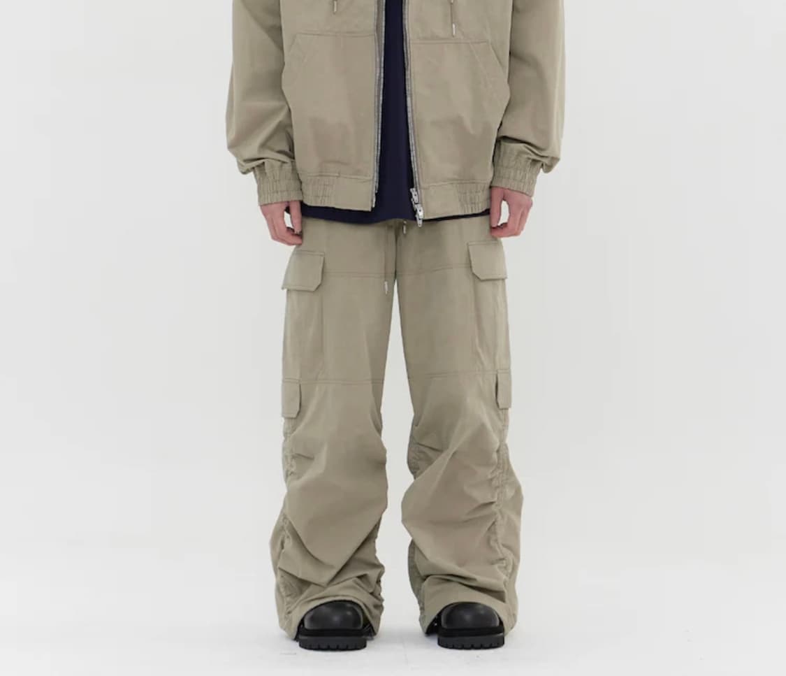 준지 SS26 다잉 코튼 퍼커링 팬츠 베이지 48 신상 상품이미지1