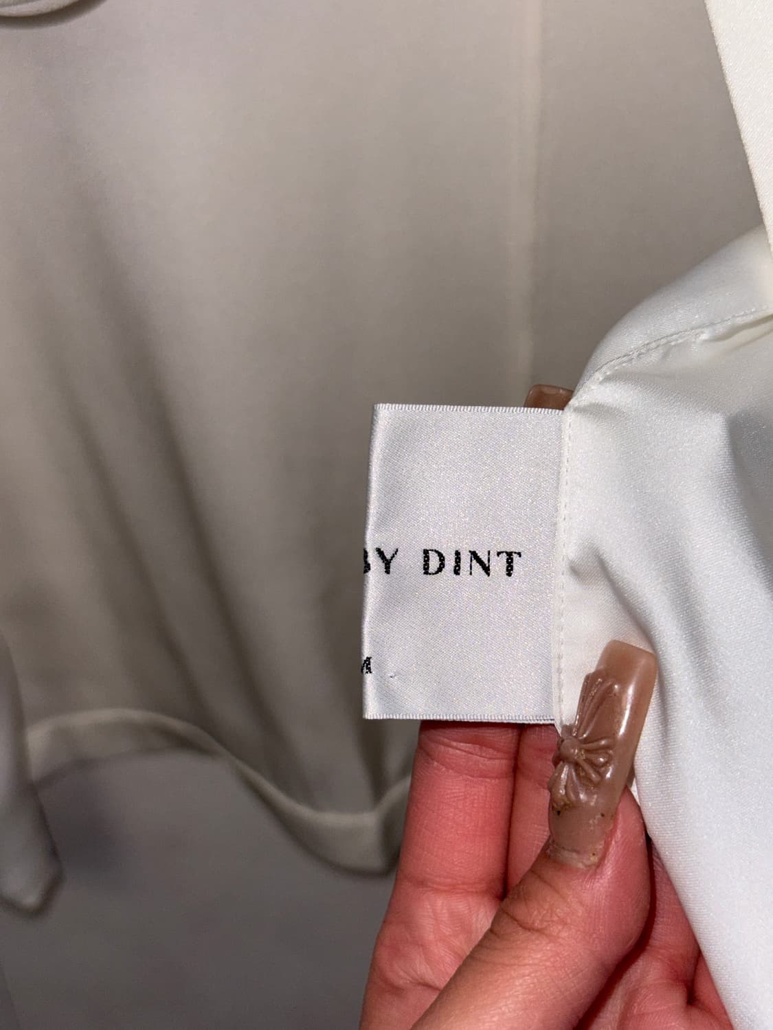 DINT white satin flower unbalance jk 상품이미지7