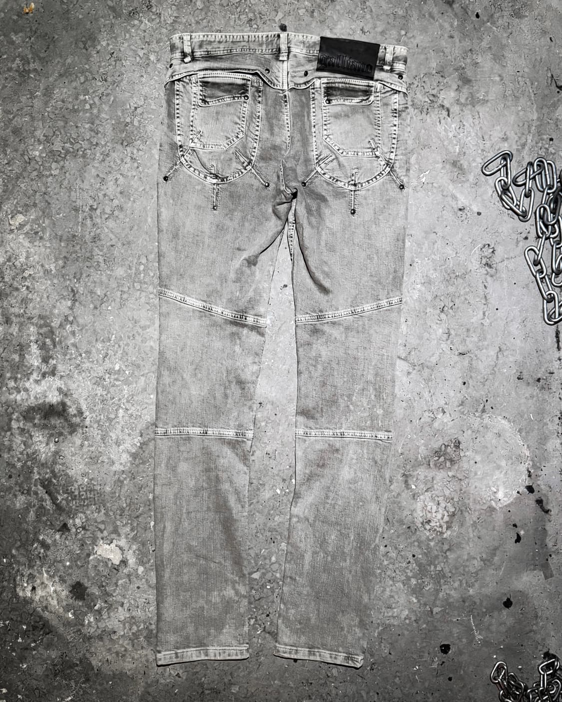 Galliano – Multi-Panel Faded Grey Denim  상품이미지7