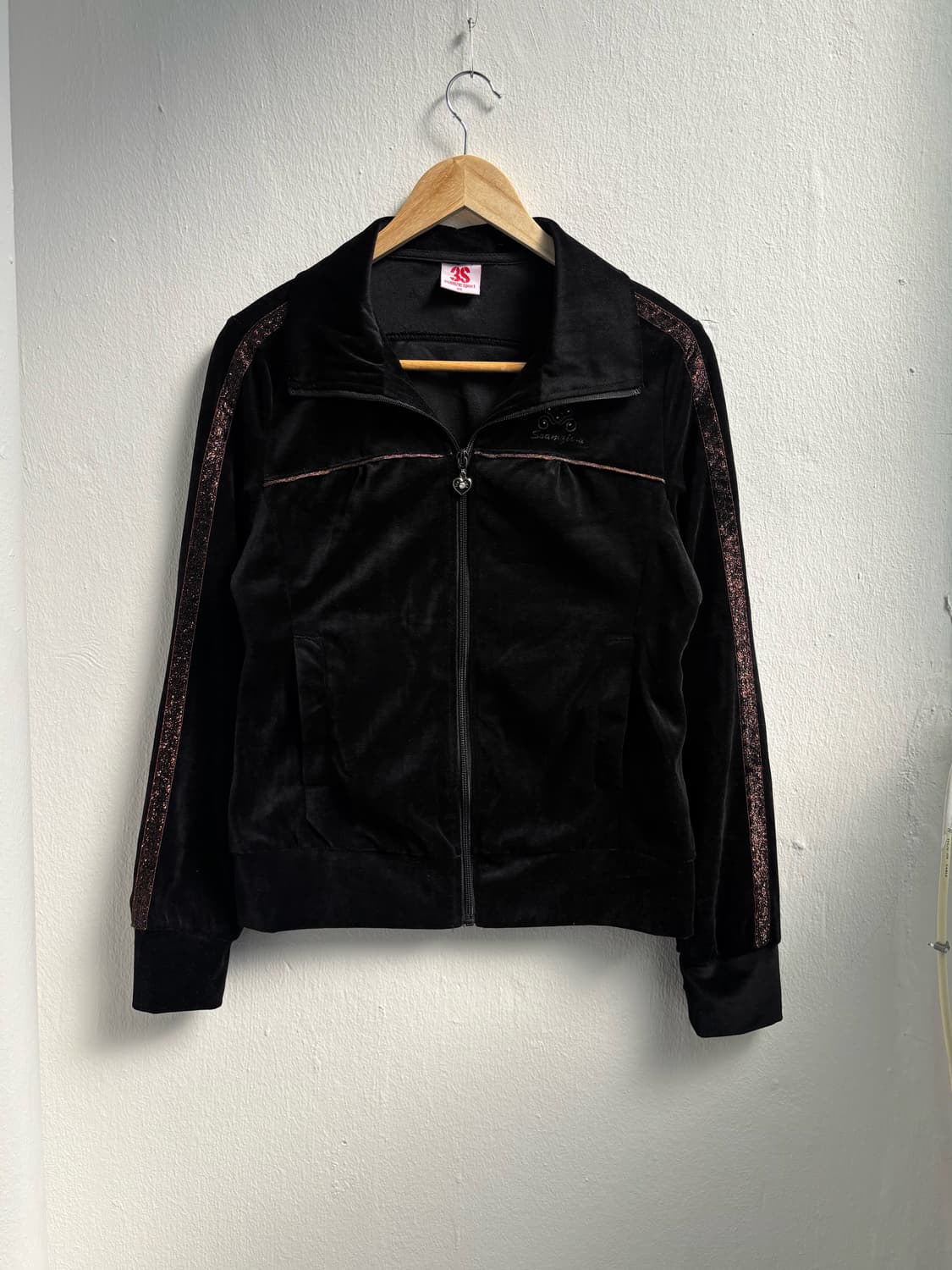 Vintage Black Velvet Zip-Up 상품이미지3