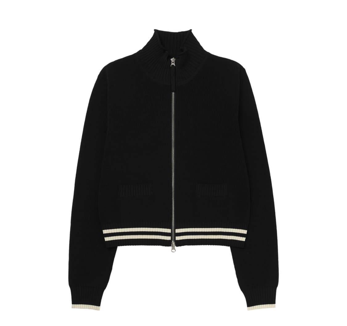 새상품) 마뗑킴 스펠포인트 스트라이프 가디건 블랙 XL 상품이미지2