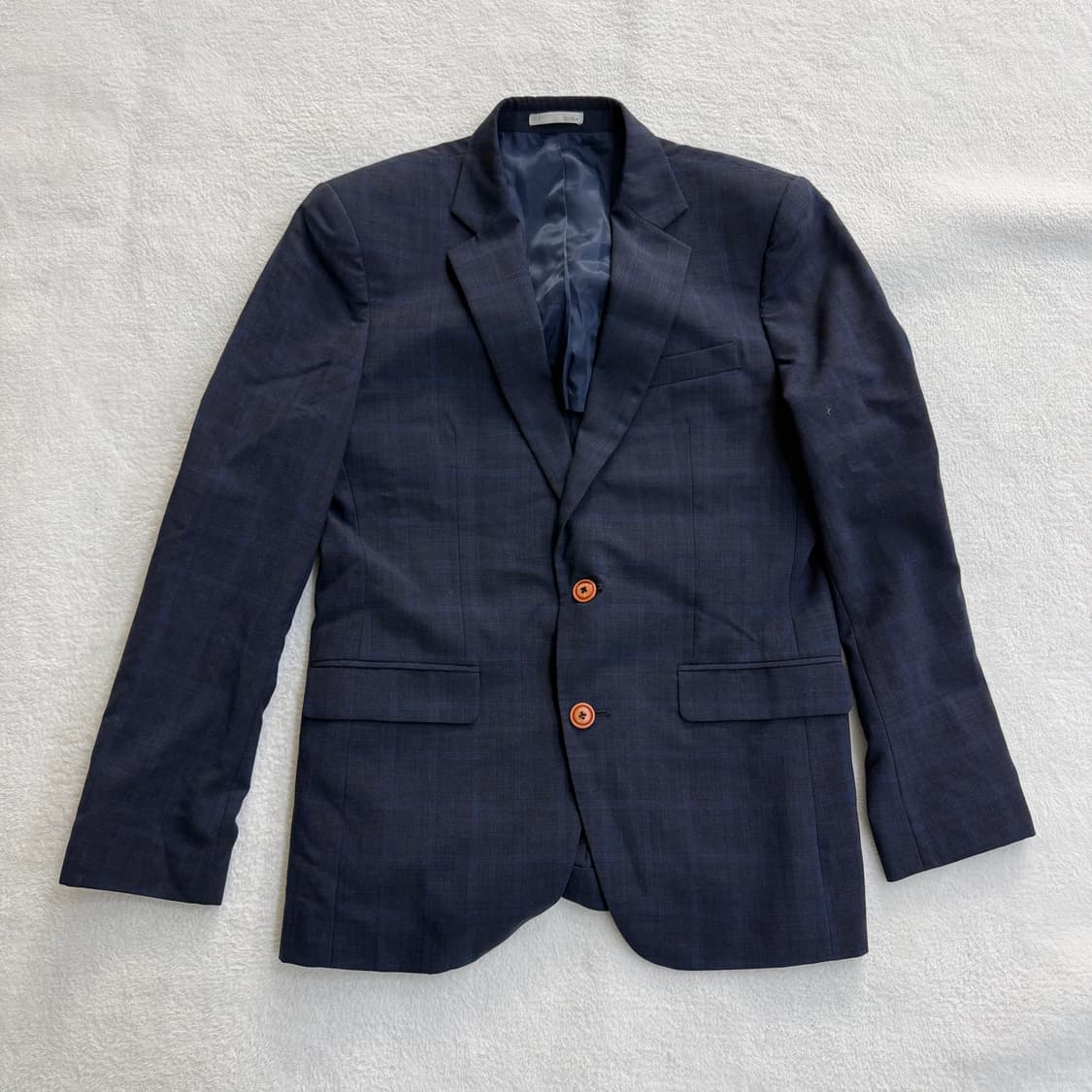 100 지오지아 체크 네이비 정장 셋업 0317T 상품이미지2
