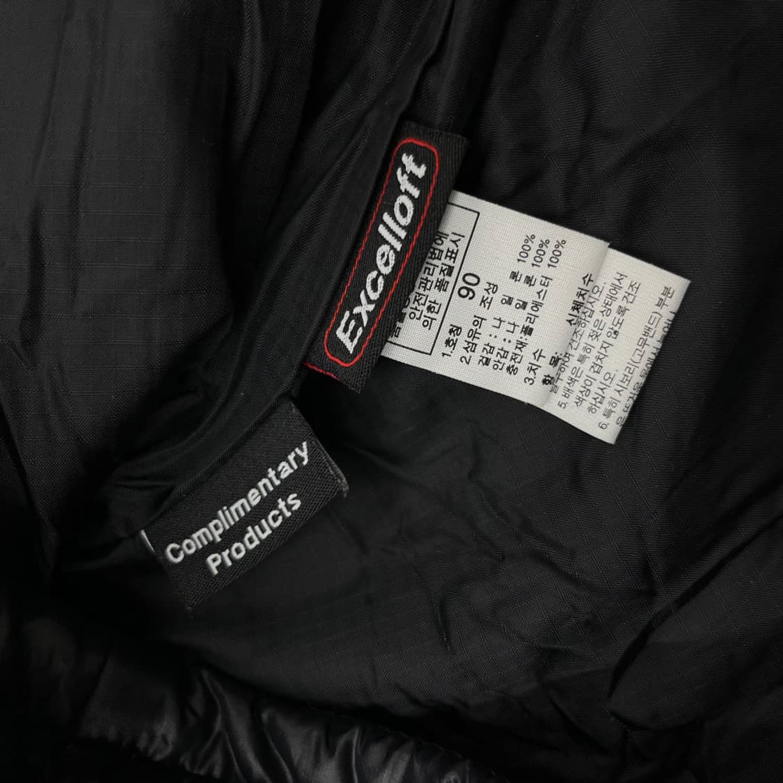 노스페이스 로고 블랙 경량 패딩 90 상품이미지6