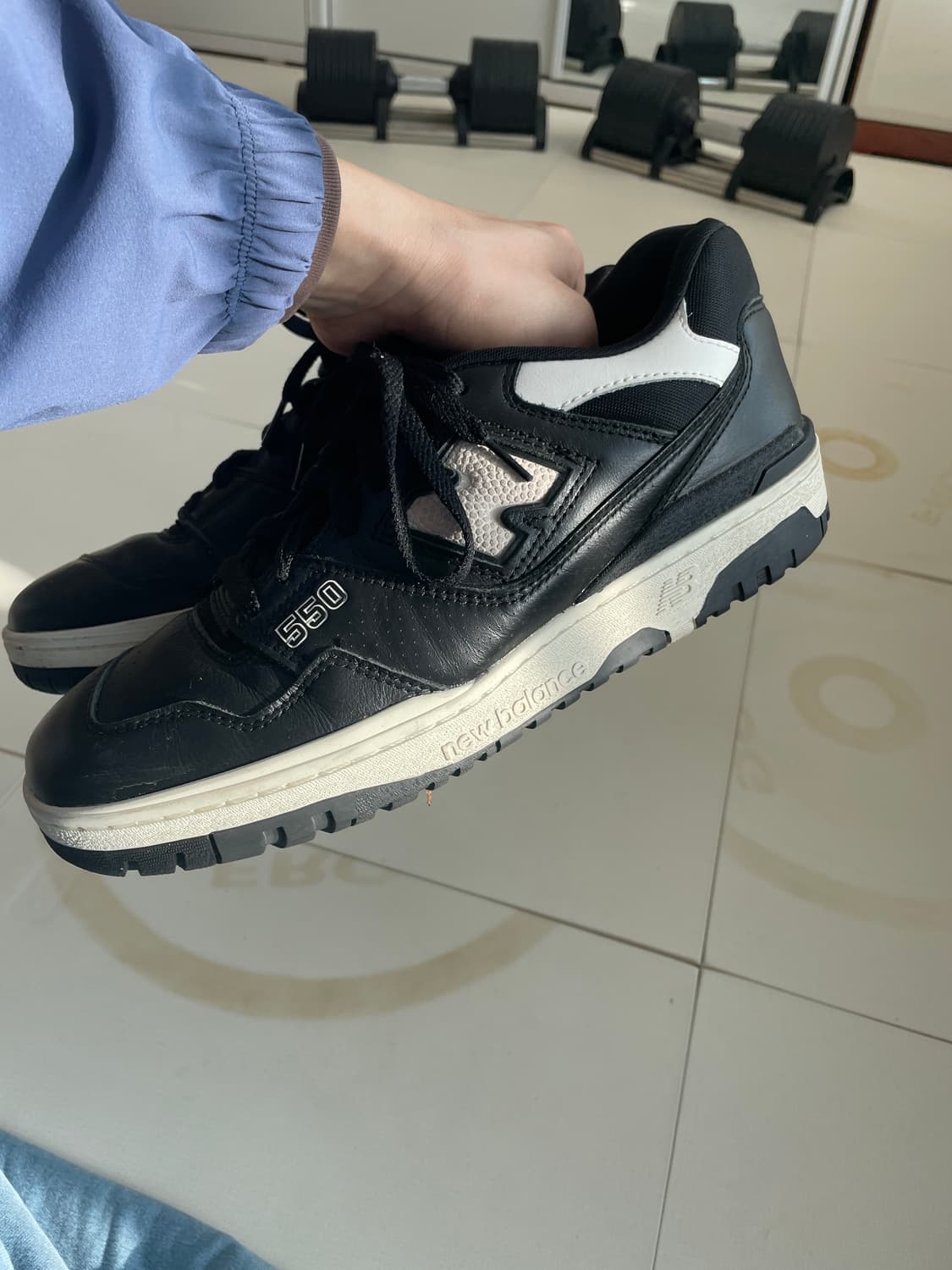 뉴발란스550 280 블랙가죽 상품이미지3
