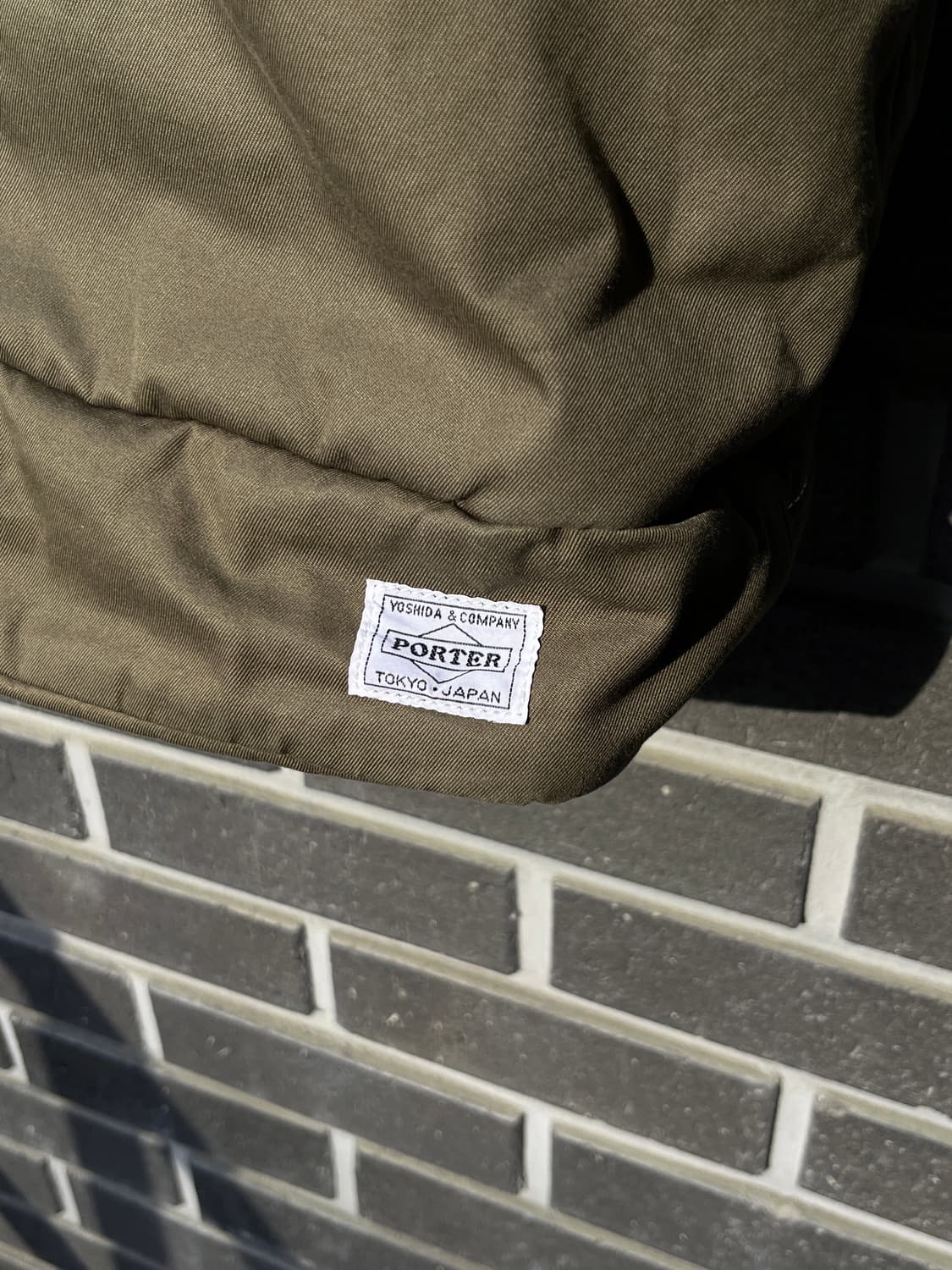 Porter 포터 화이트 스티치 코튼백 올리브 그린 상품이미지5