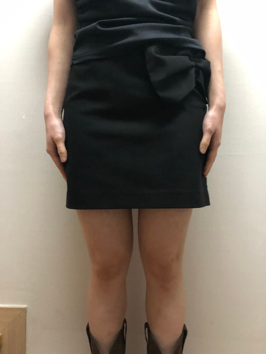 빈티지 블랙 리본 미니 스커트 상품이미지3