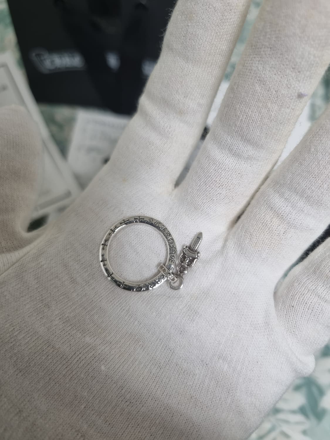 (정품 크롬진 발)크롬하츠 NFTL링 대거스택 참 ks 14.5~15호 상품이미지6