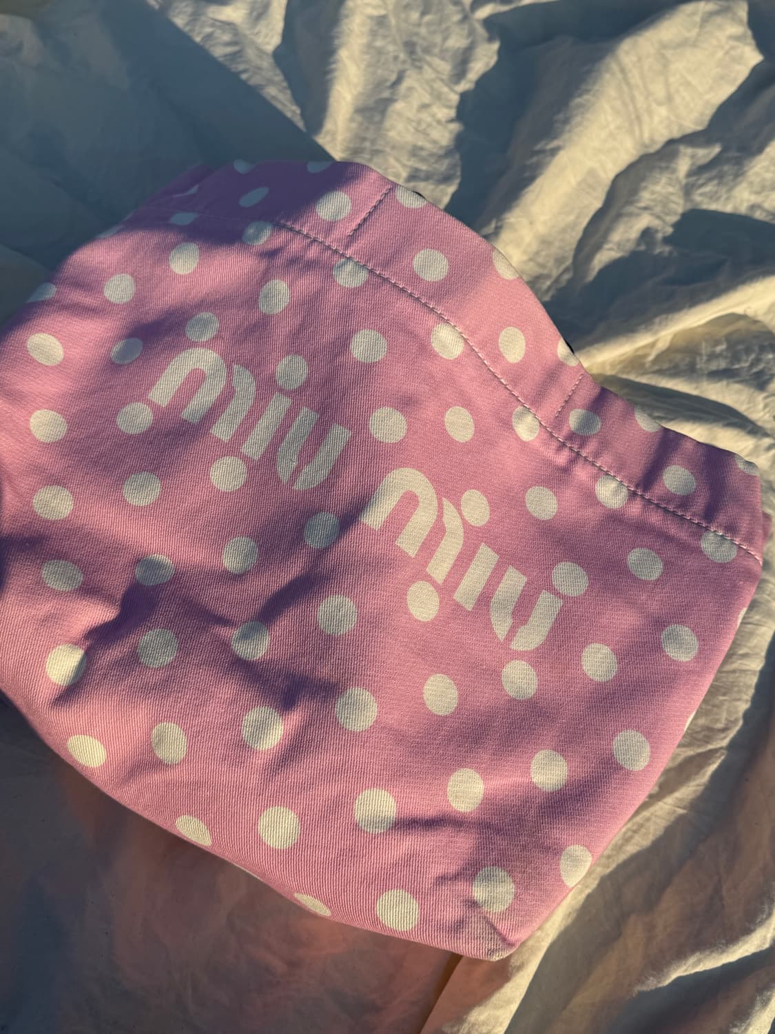 Miu miu 도트 캔버스 백 +정품 게런티 카드+ 더스트백 상품이미지2