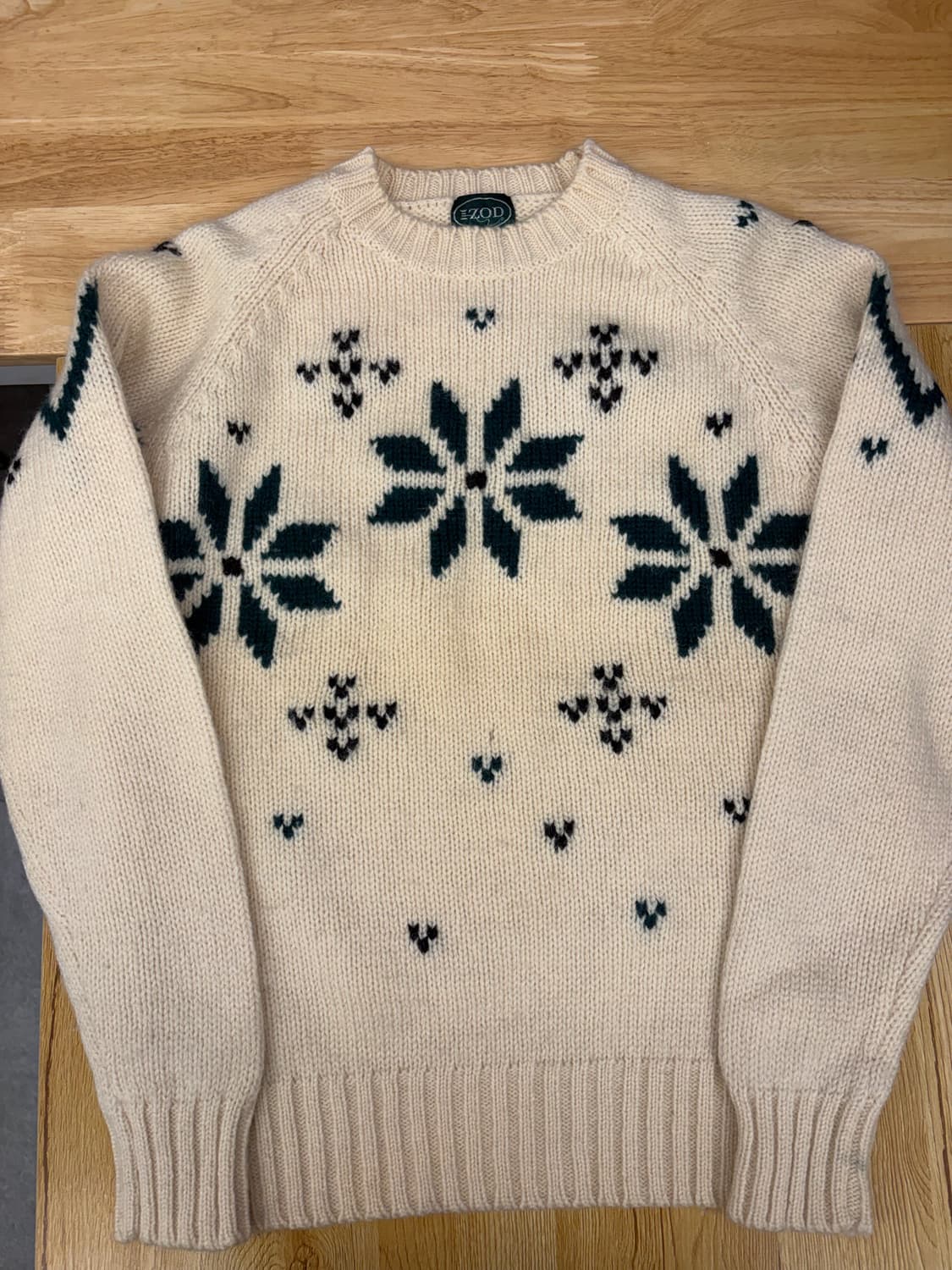 [M] IZOD 아이보리 노르딕 울100 니트 상품이미지1